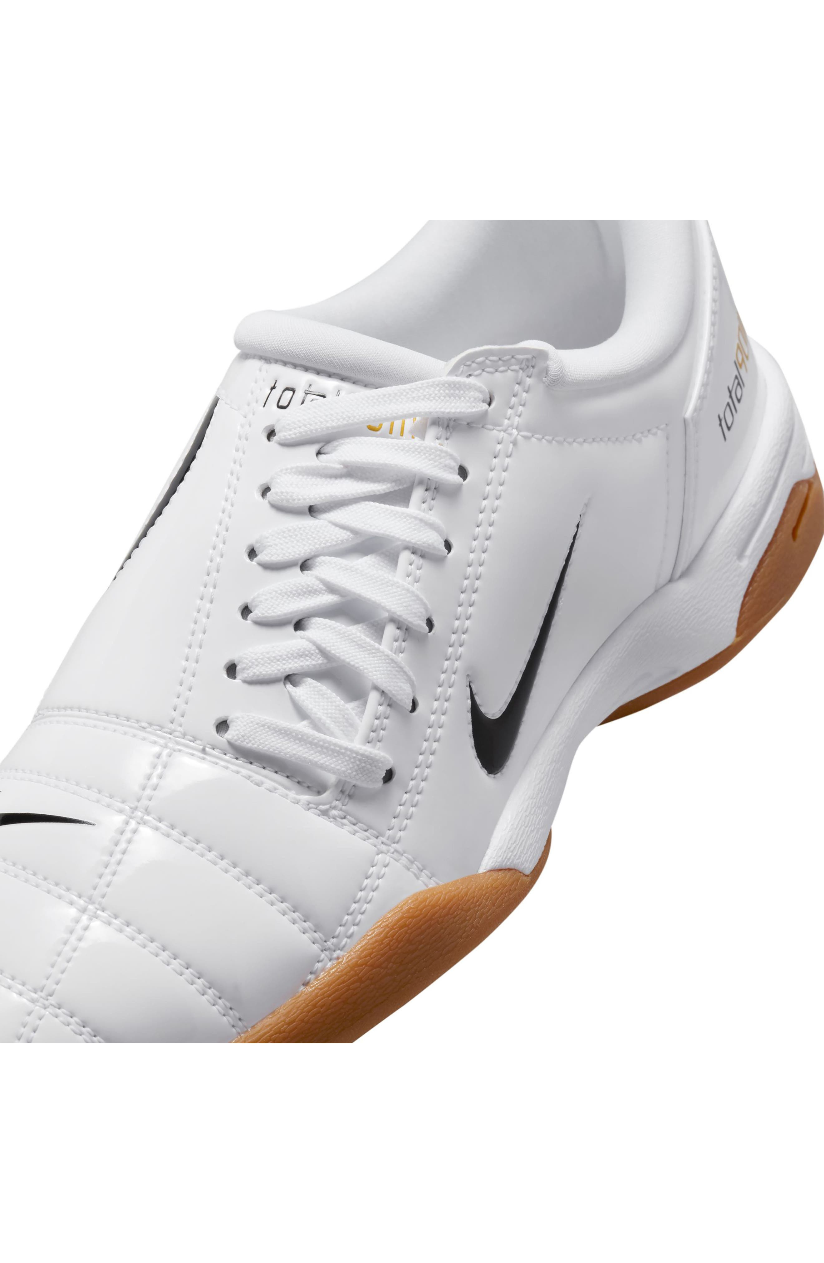 Nike Total 90 Soccer Sneaker in White/Black/White/Team Gold at Nordstrom - 8