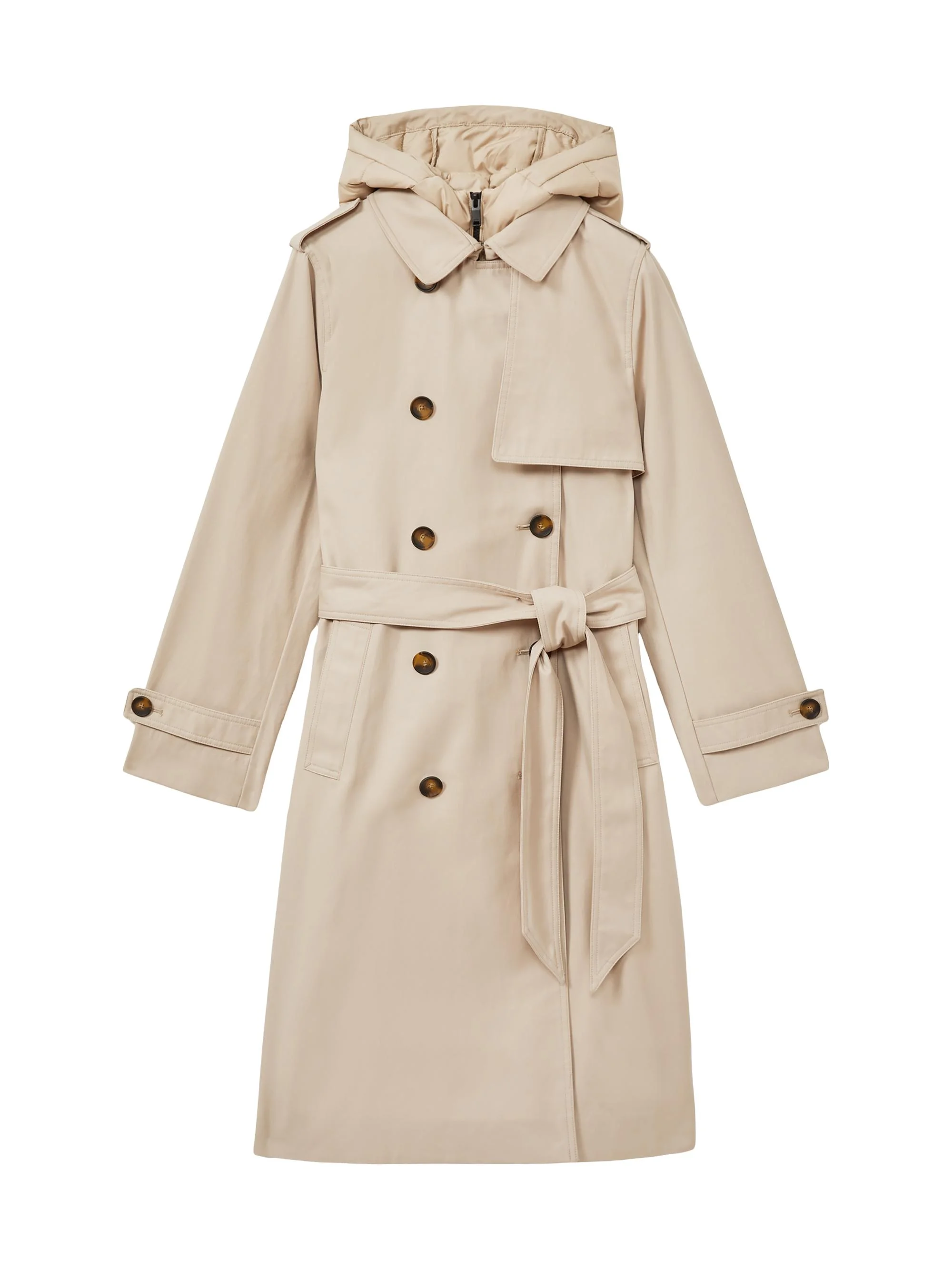 Women's Azura Double-Breasted Trench Coat - Stone - 1