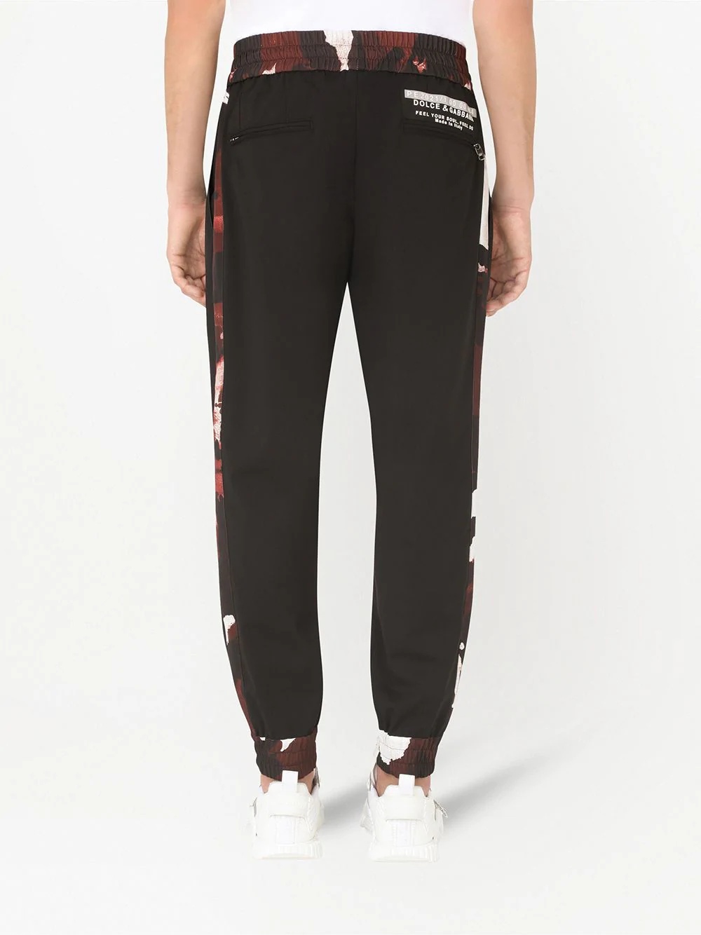 pattern-trim track pants - 4