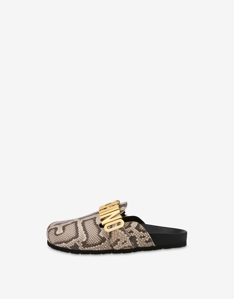 PYTHON-PRINT MULES WITH LOGO LETTERING 2