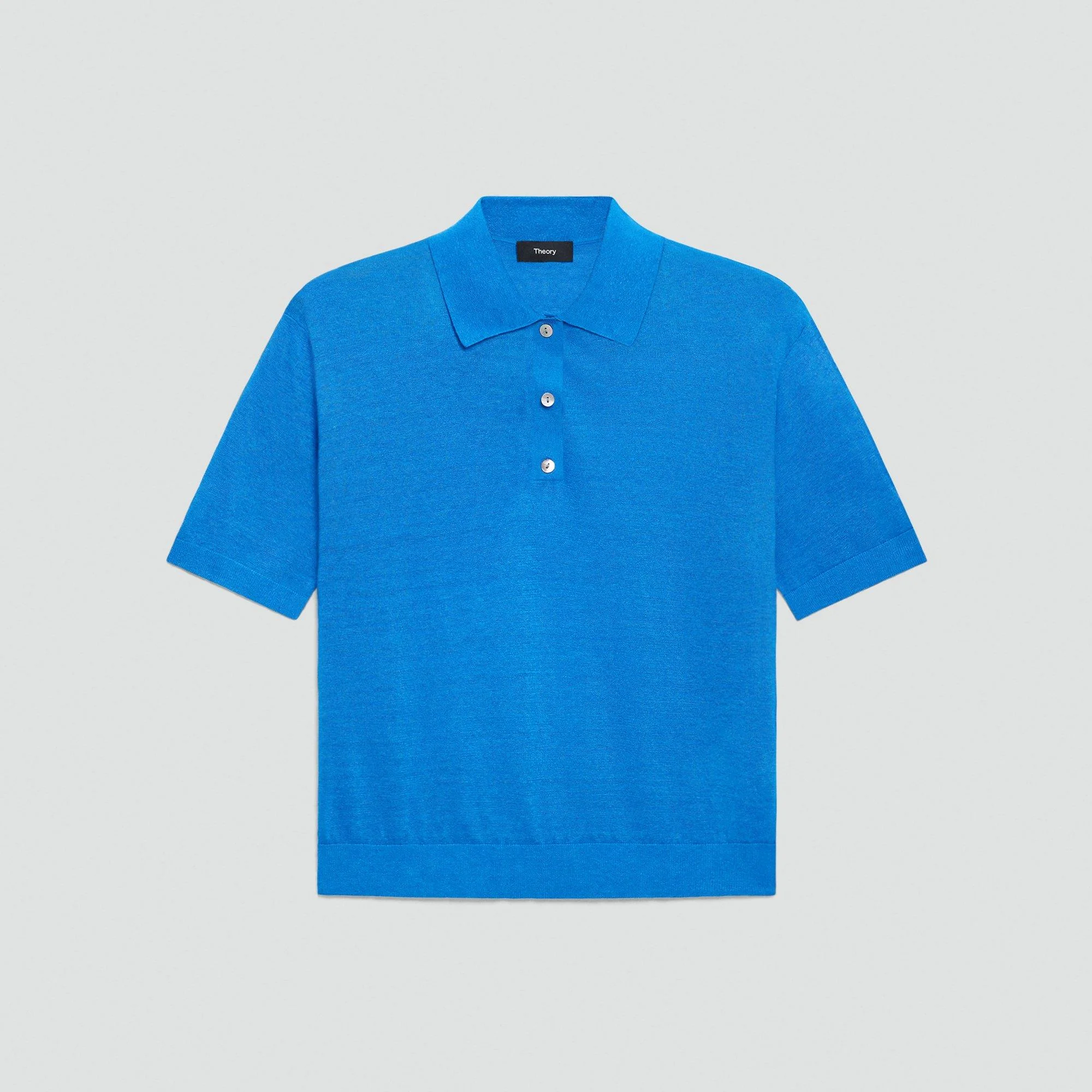 Sheer Polo Shirt in Linen Knit - 1