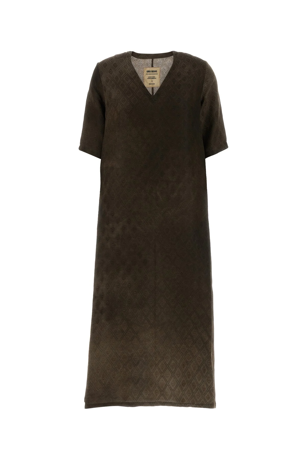 Brown jersey Apostle tunic dress - 1