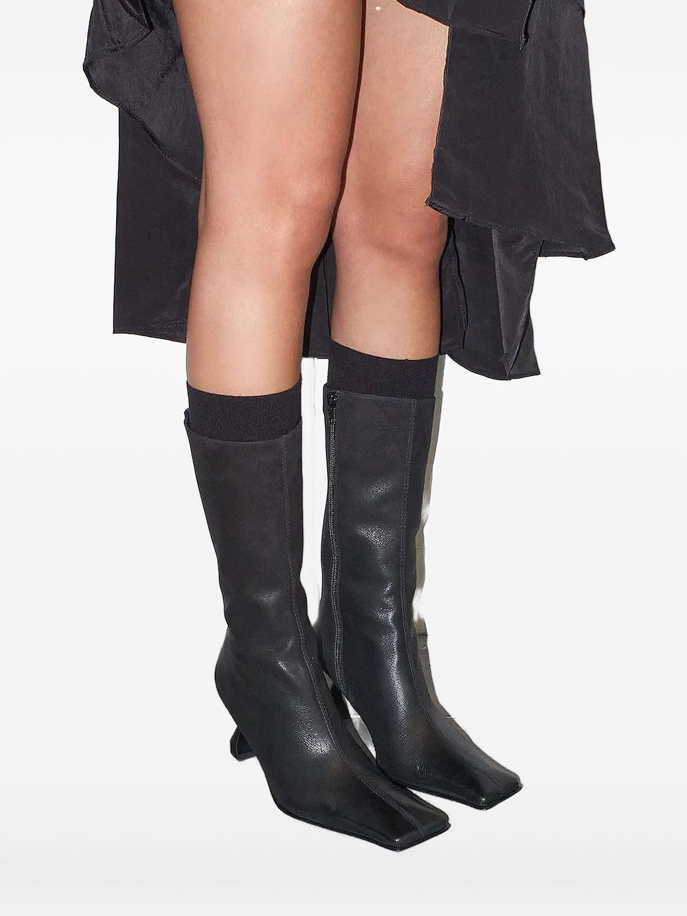 70mm Pearl square-toe sculpted-heel boots - 4