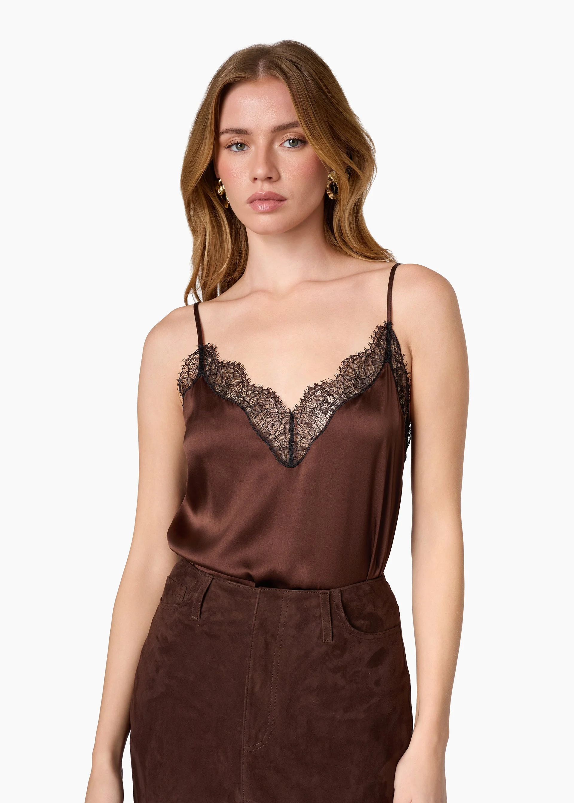 DAISY SILK CAMISOLE UMBER - 1