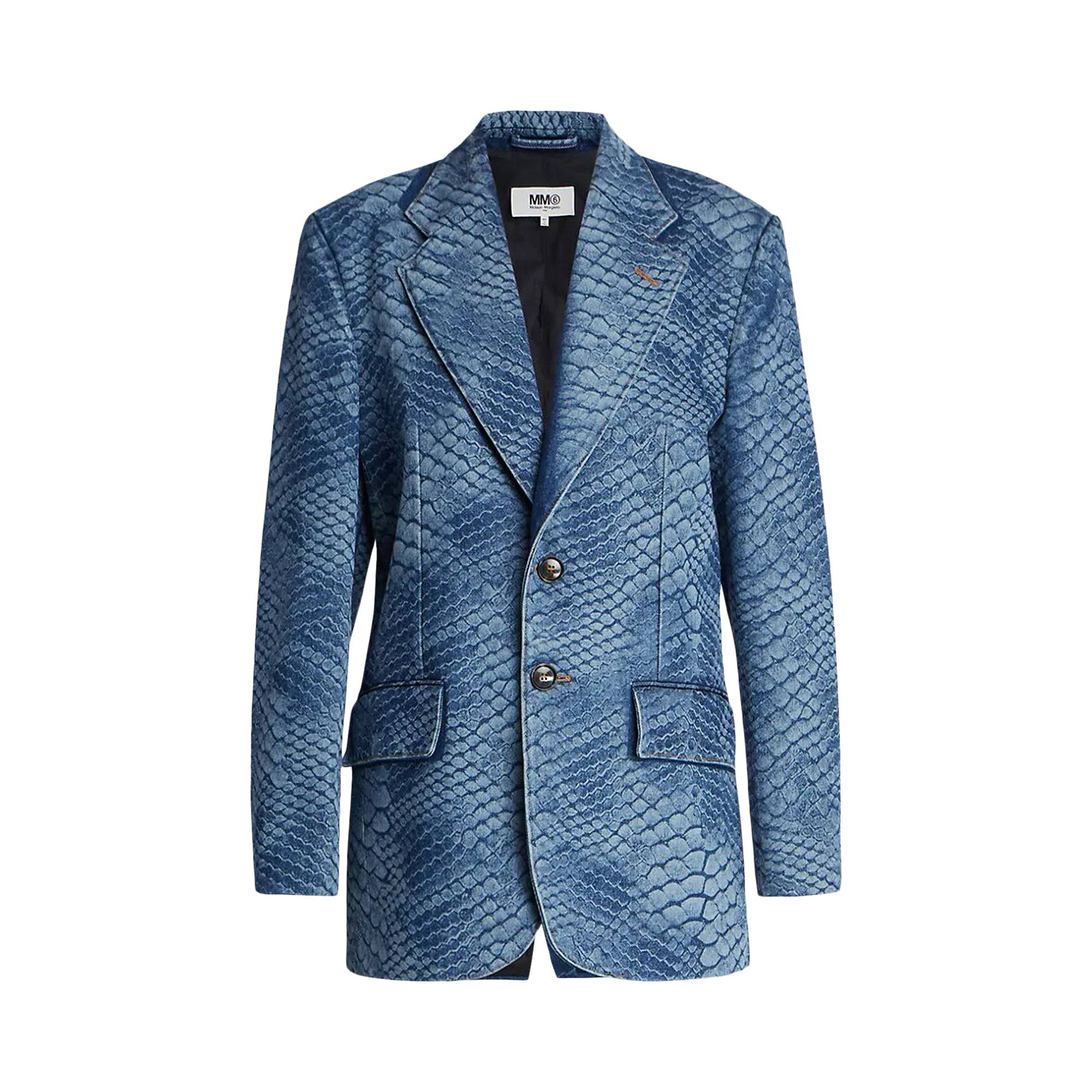 MM6 Maison Margiela Blazer 'Blue Wash With Snake Print' - 1