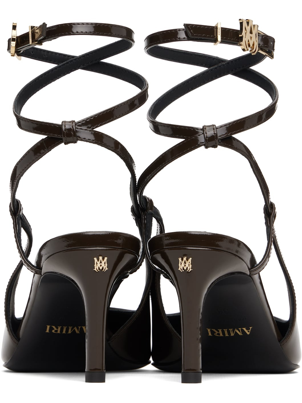 Brown 'MA' Kitten Heels - 2