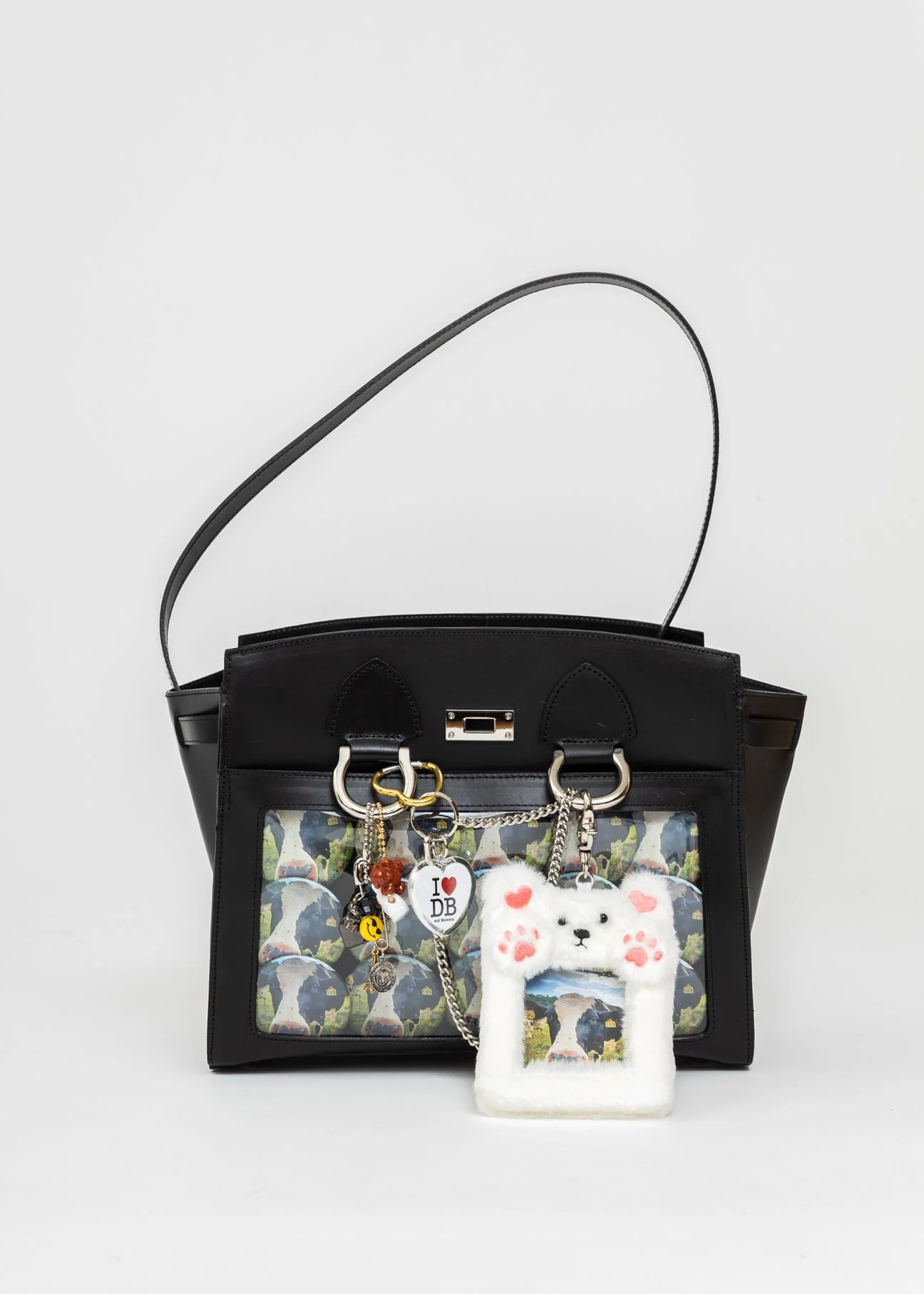 Black Leather "Ita" Shoulder Bag - 1