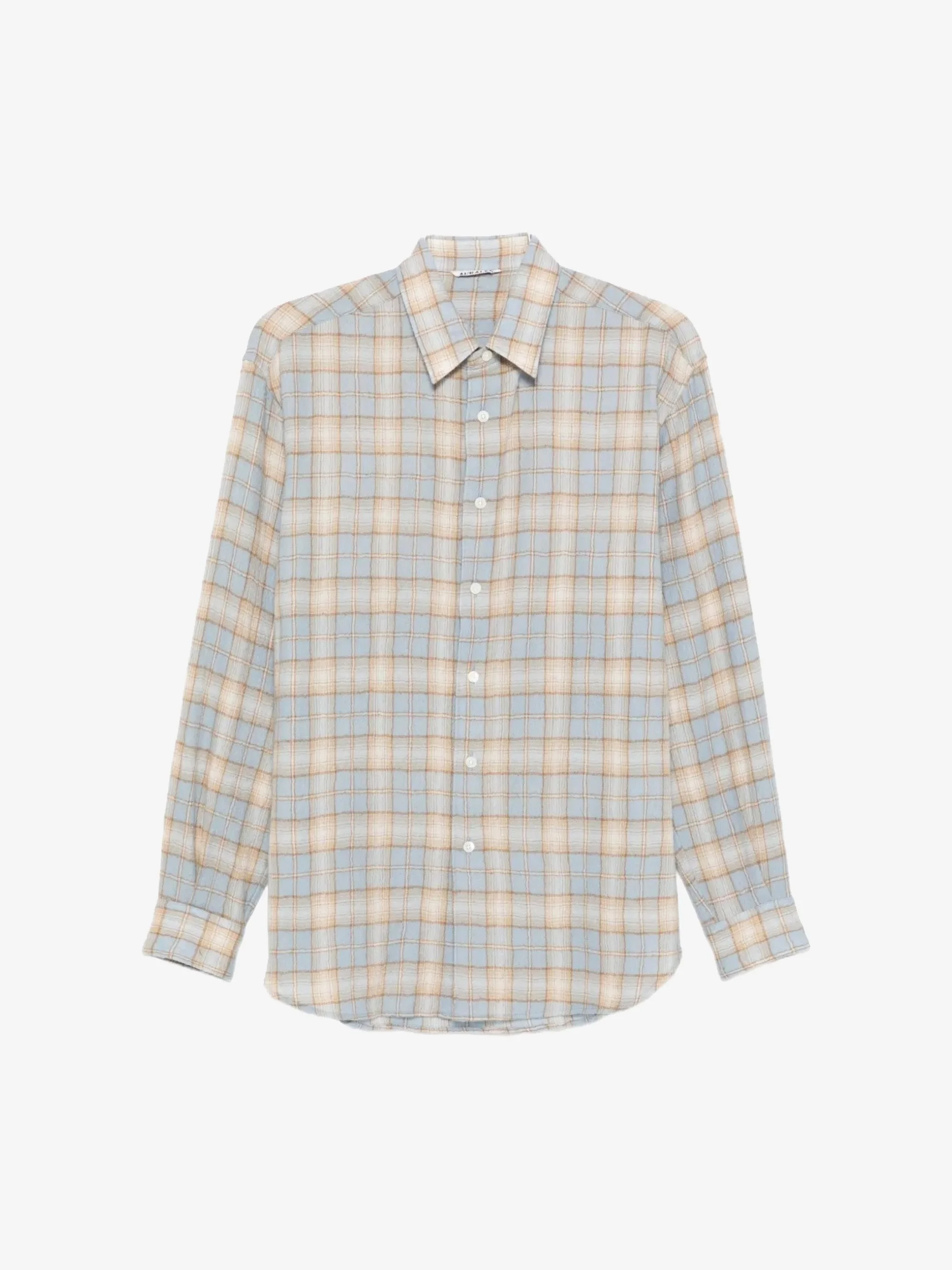 AURALEE - Men Airy Wool Check Shirt - 1