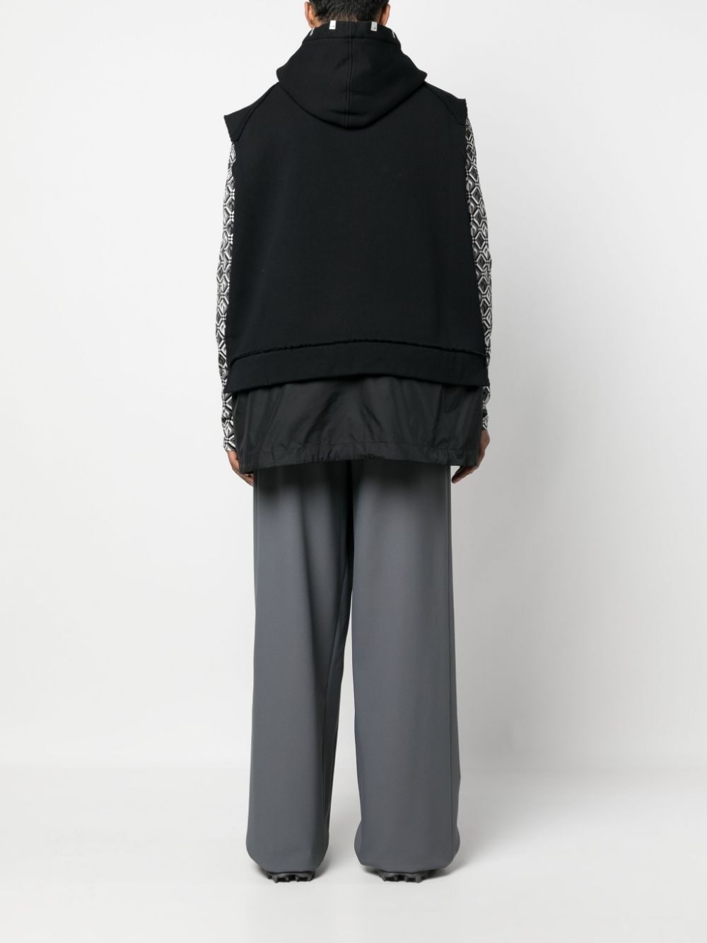 half-zip fastening sleeveless hoodie - 4