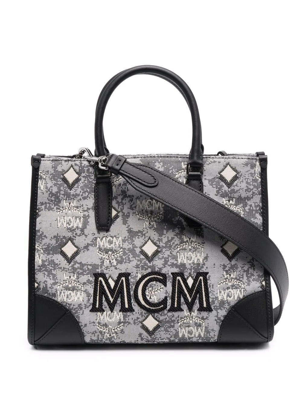 monogram logo tote bag - 1