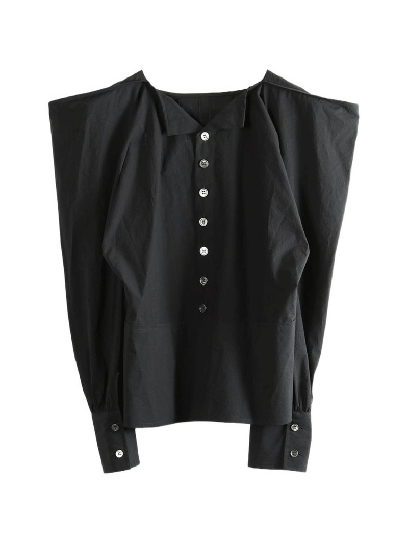 flower-embroidered collar shirt 1