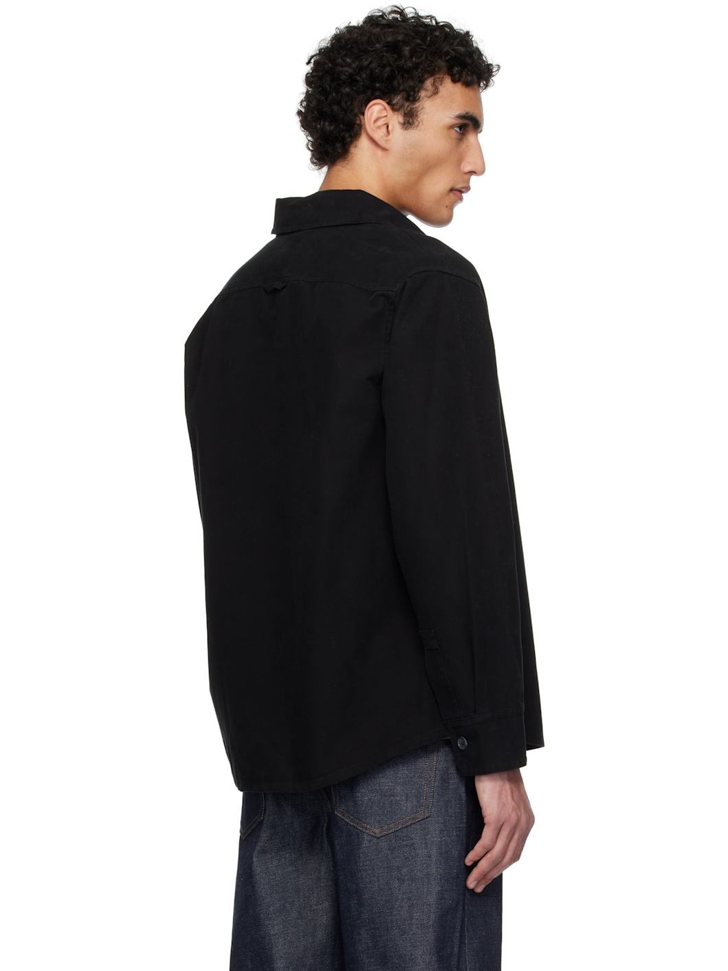 A. P.C. Black Basile Brodée Poitrine Overshirt - 3