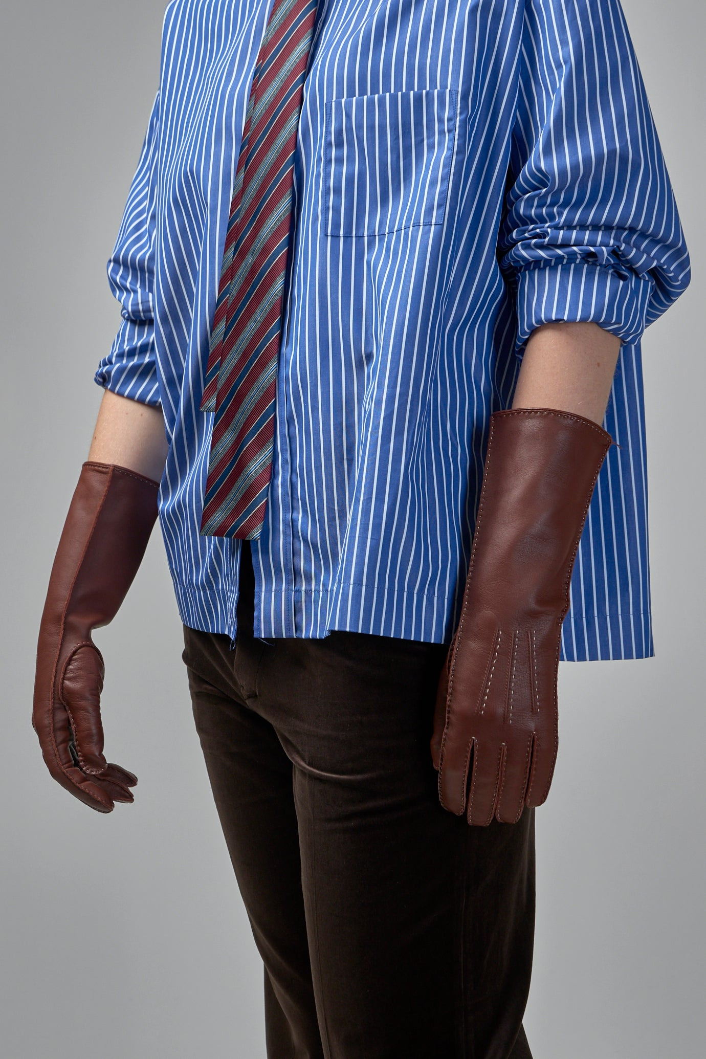 Medium Length Leather Gloves - 4