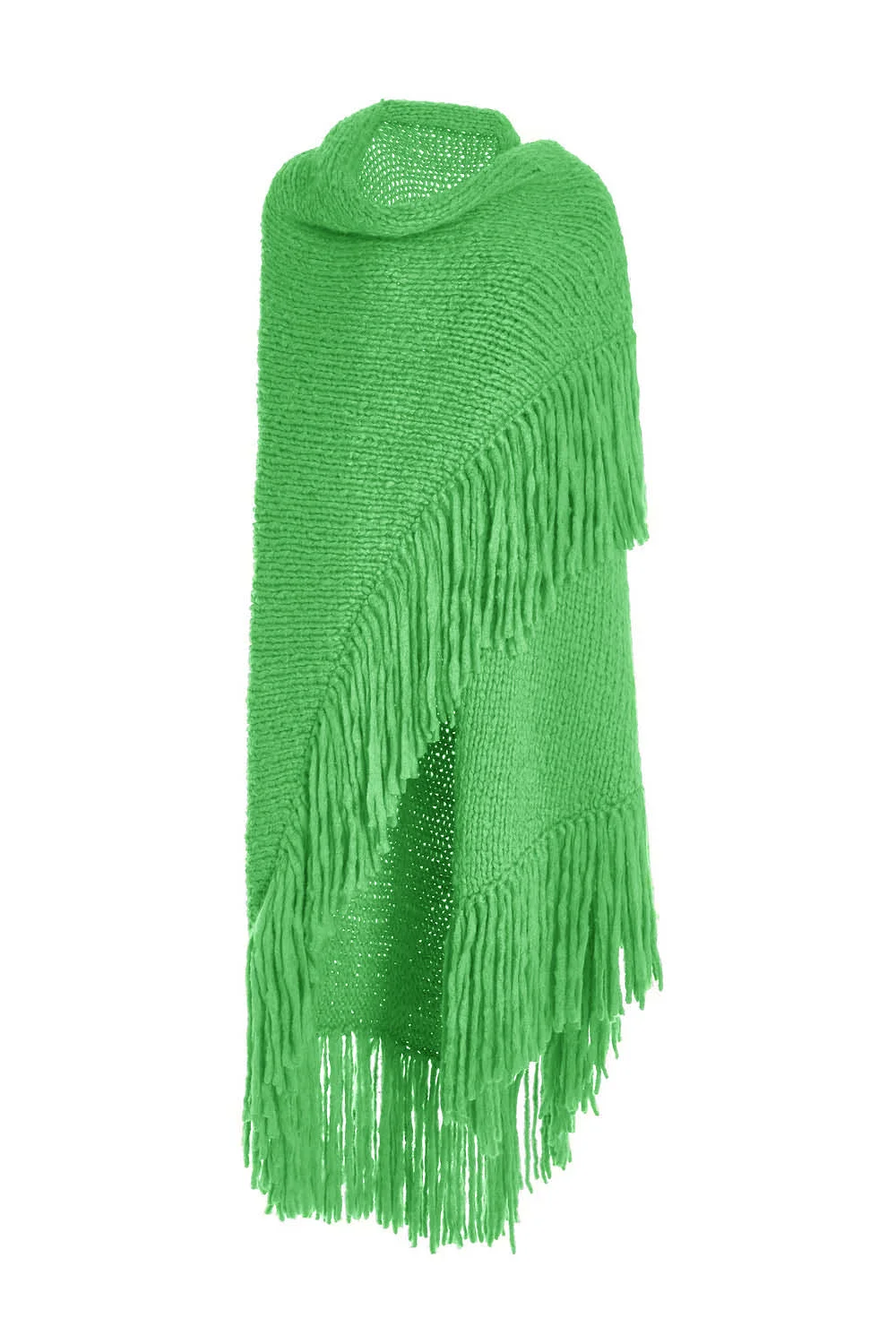 Lauren Knit Wrap in Fluorescent Green Welfat Cashmere - 1