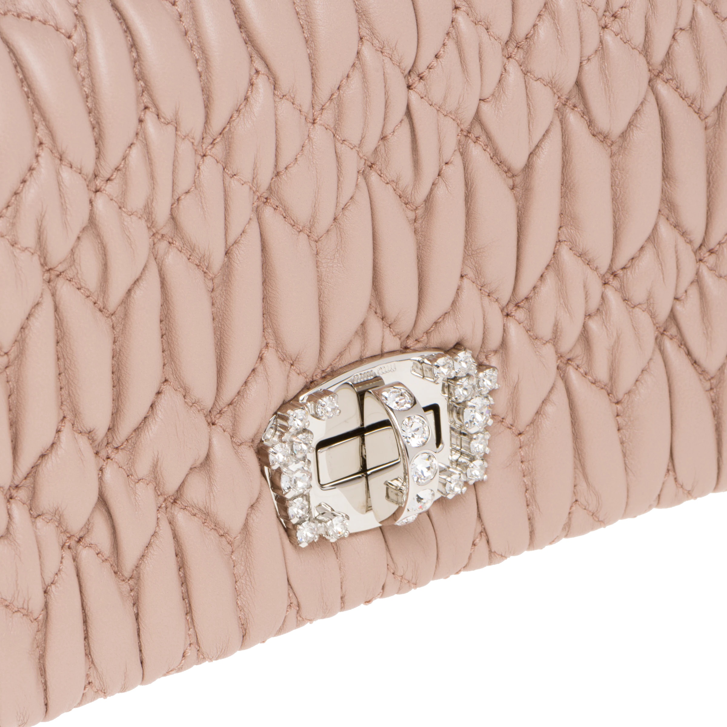 Miu Crystal cloqué nappa leather bag - 6
