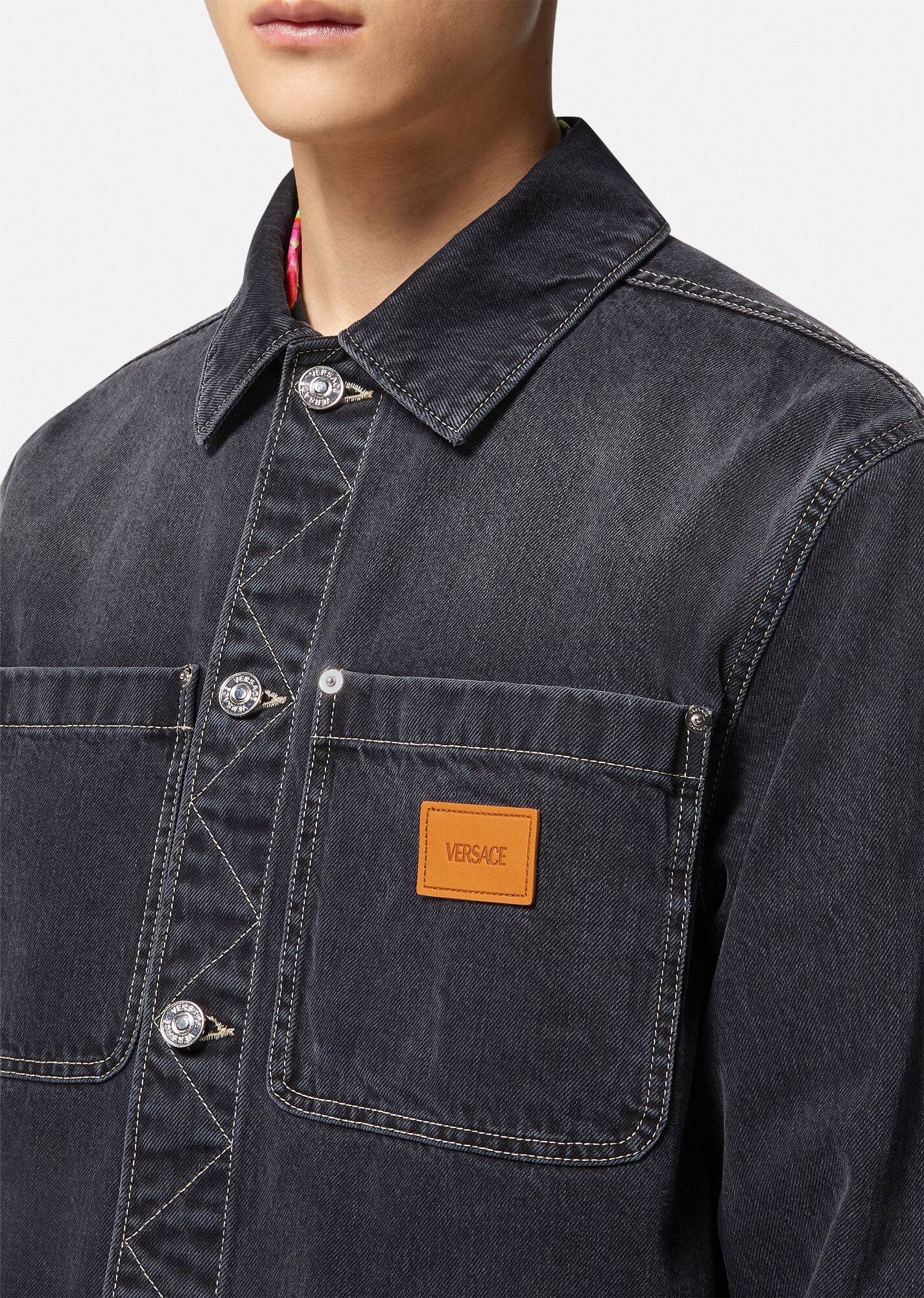 Logo Denim Overshirt - 5