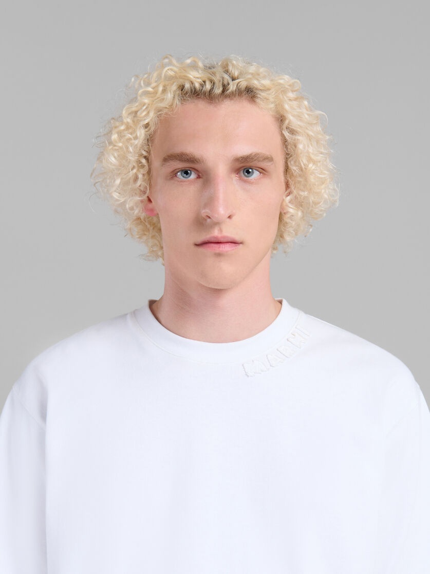 WHITE BIO COTTON OVERSIZED T-SHIRT WITH MARNI PATCHES - 4