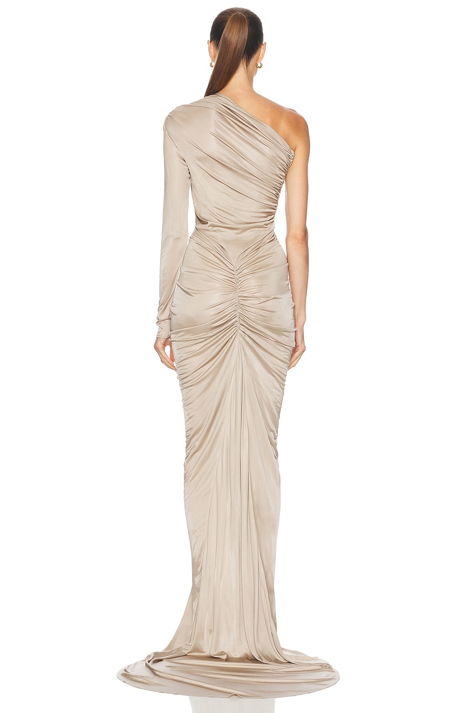 One Sleeve Ruched Gown - 4