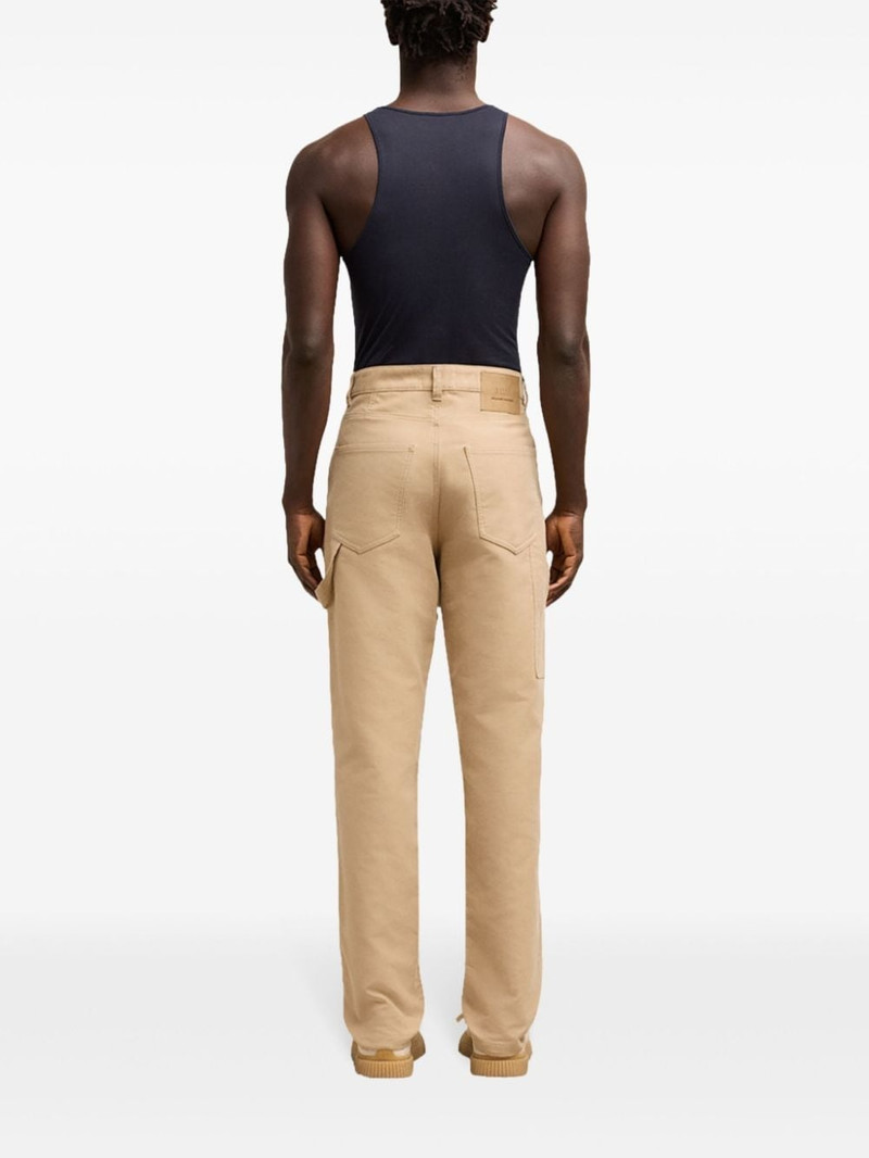 logo-patch straight-leg worker trousers 5