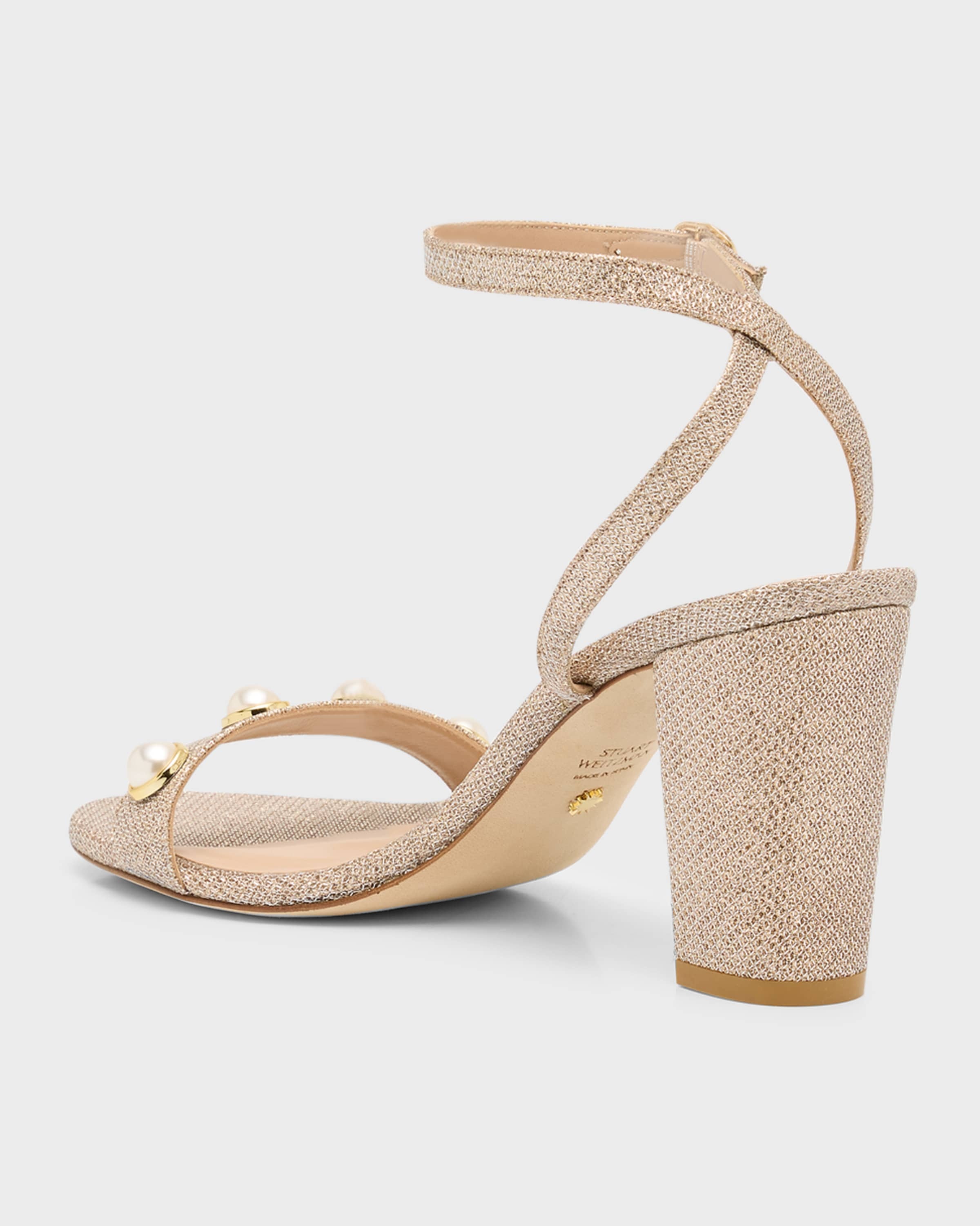 Nearlybare Metallic Pearly Ankle-Strap Sandals - 4