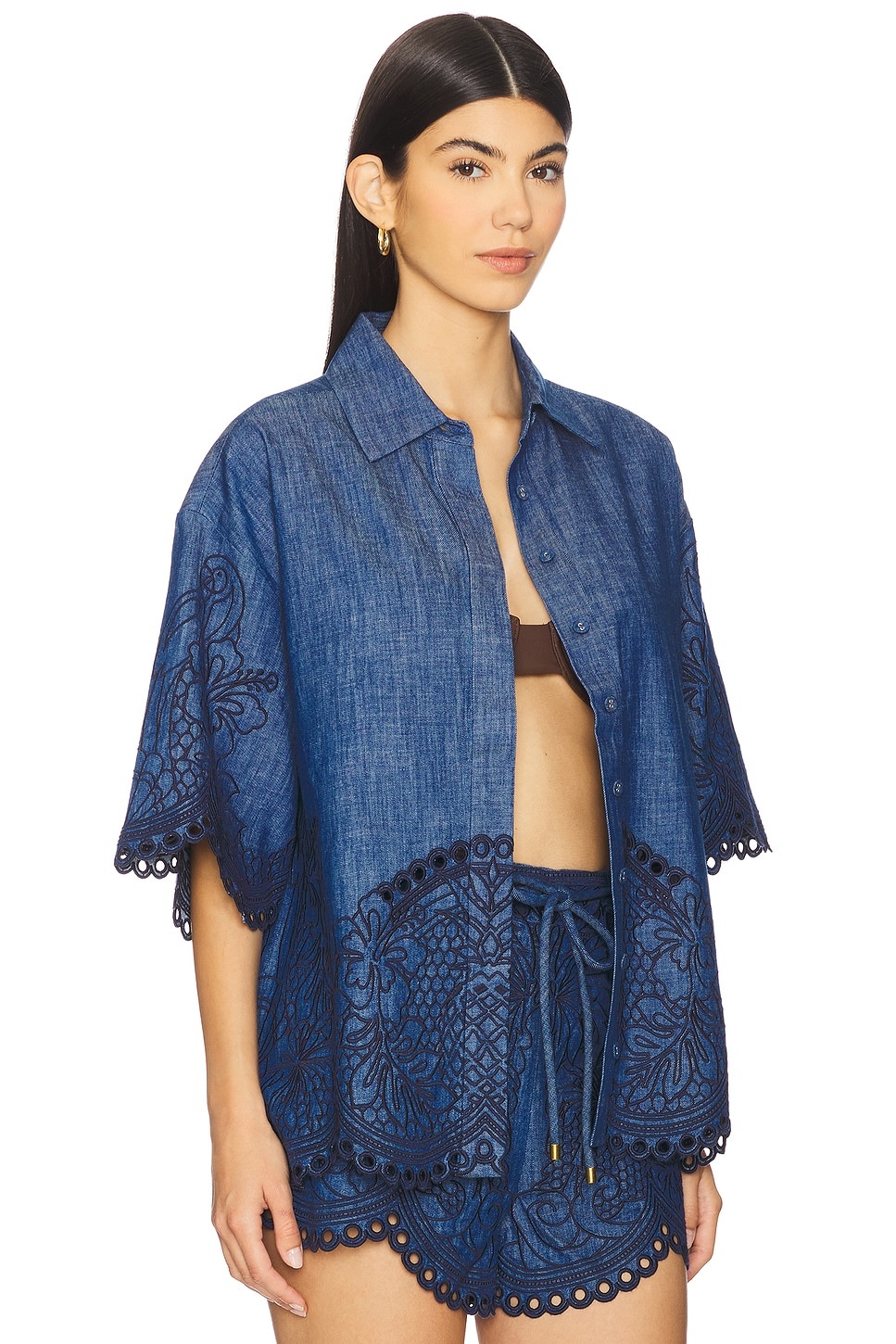 Coco Embroidered Denim Shirt - 2