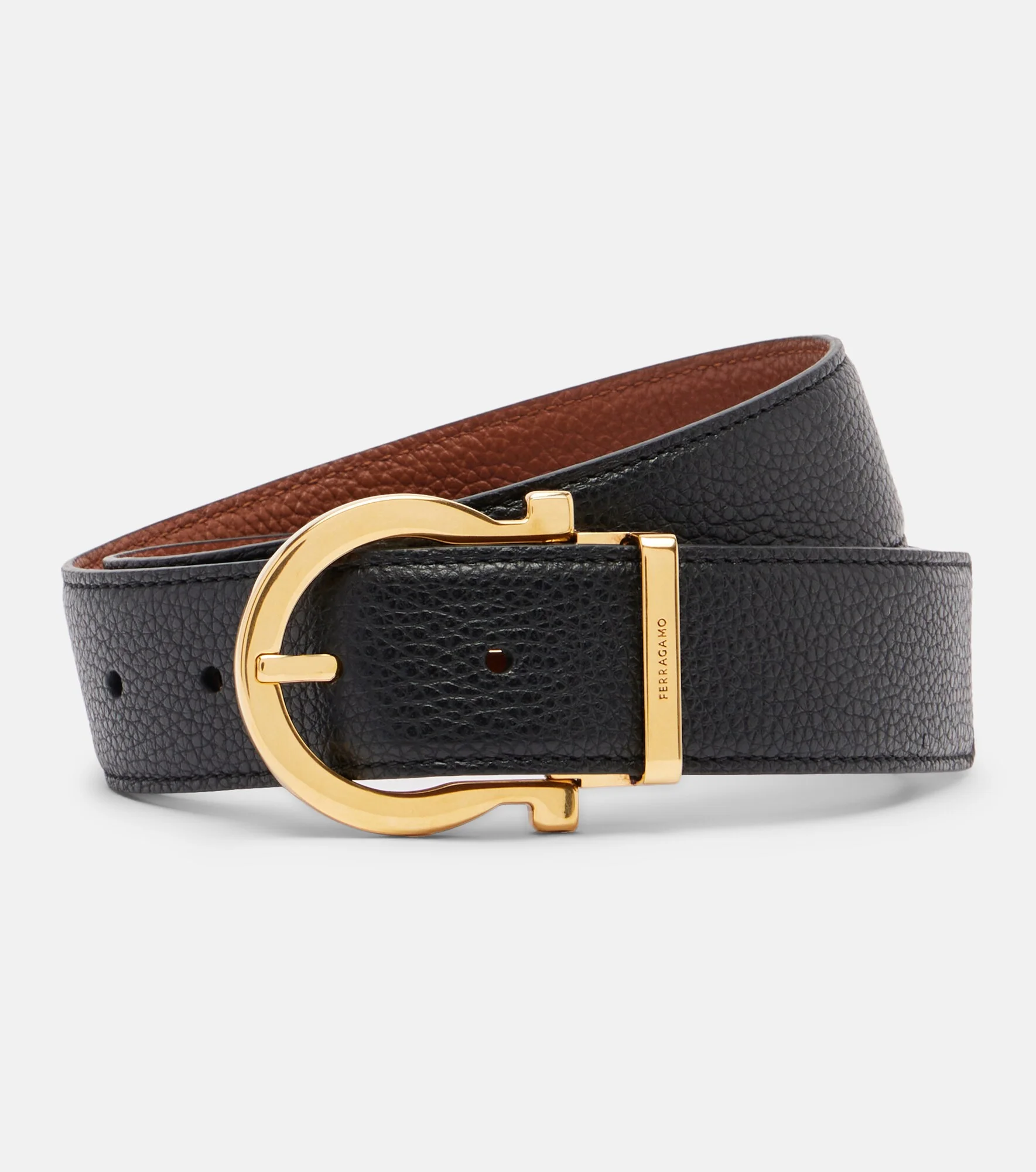 Gancini reversible leather belt - 1