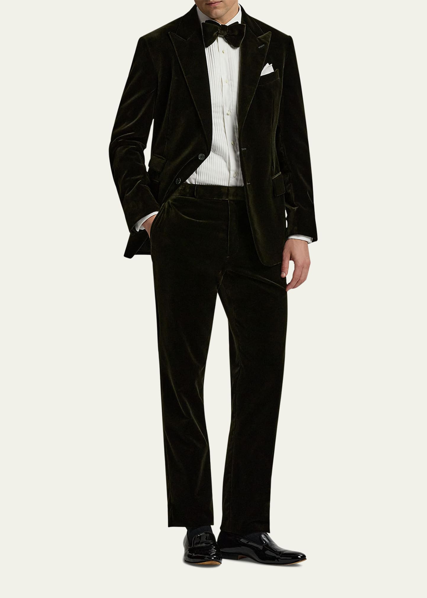 Men's Cotton Velvet Waist-Tab Straight Fit Trousers - 2