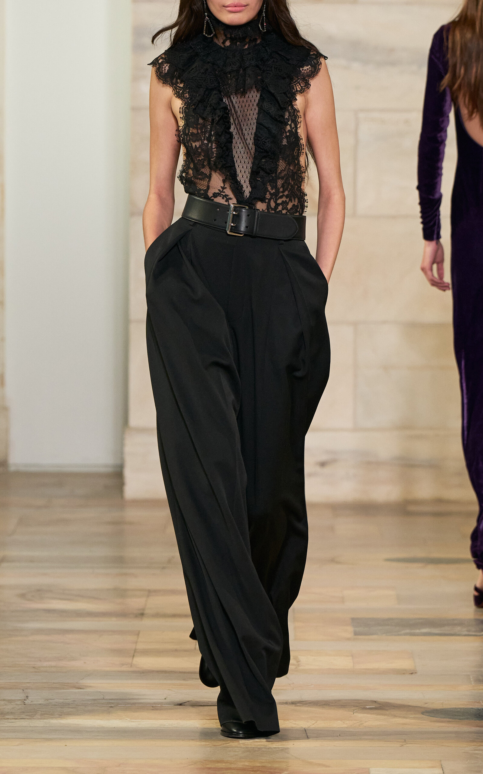 Kelsie Wide-Leg Wool Pant black - 2
