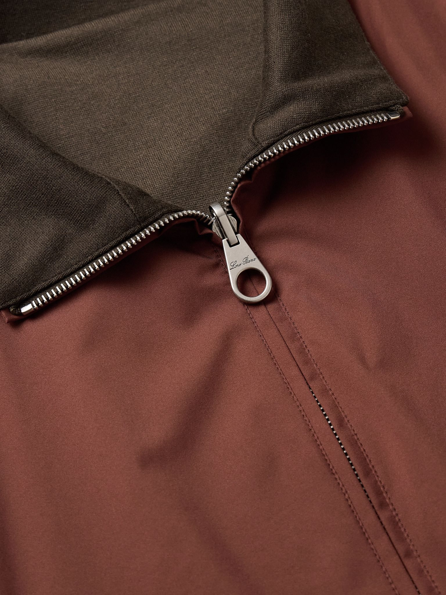 Reversible Windmate® Storm System® Nylon and Cashmere Blouson Jacket Chocolate - 4