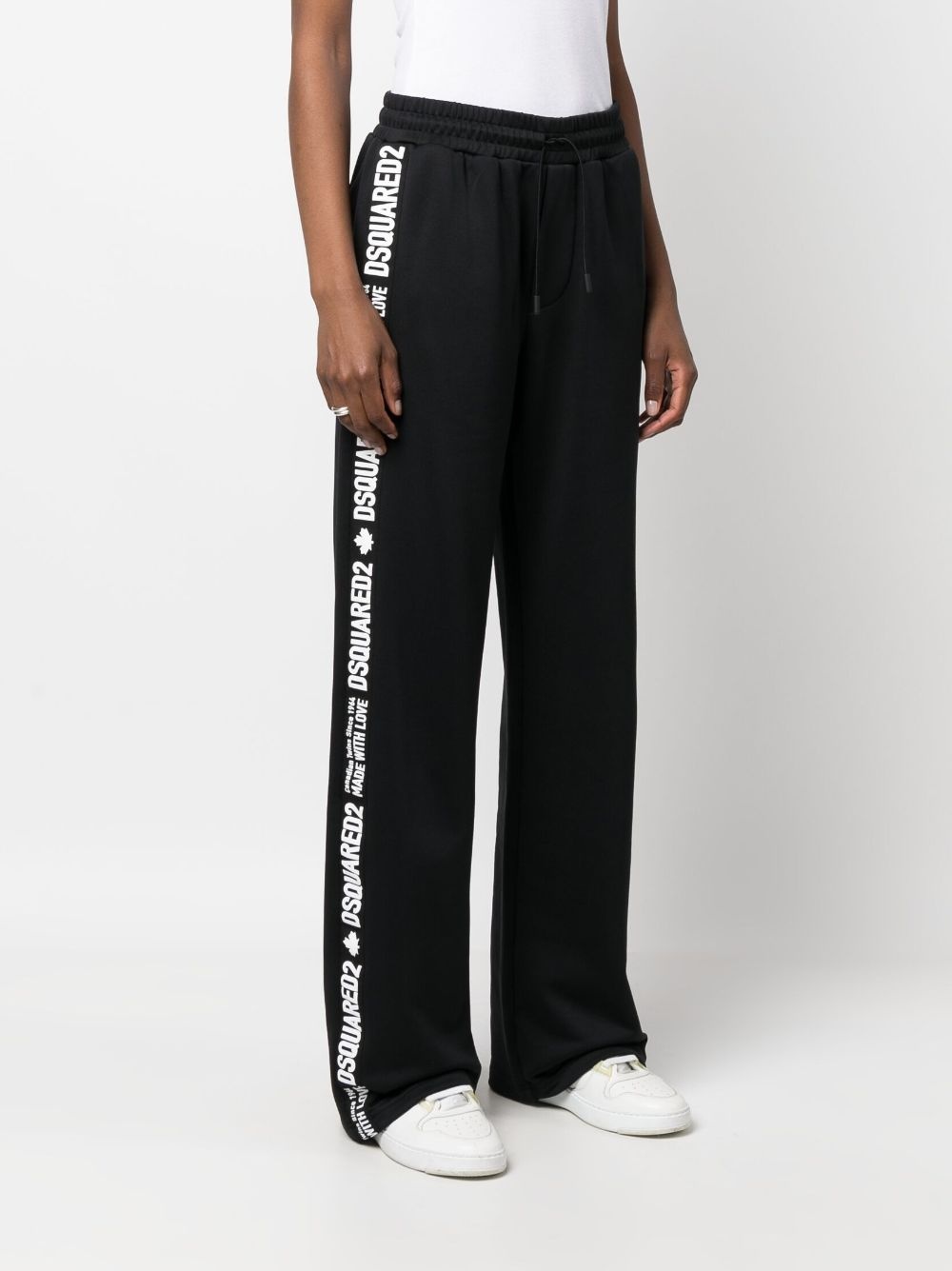 logo-tape cotton track pants - 3