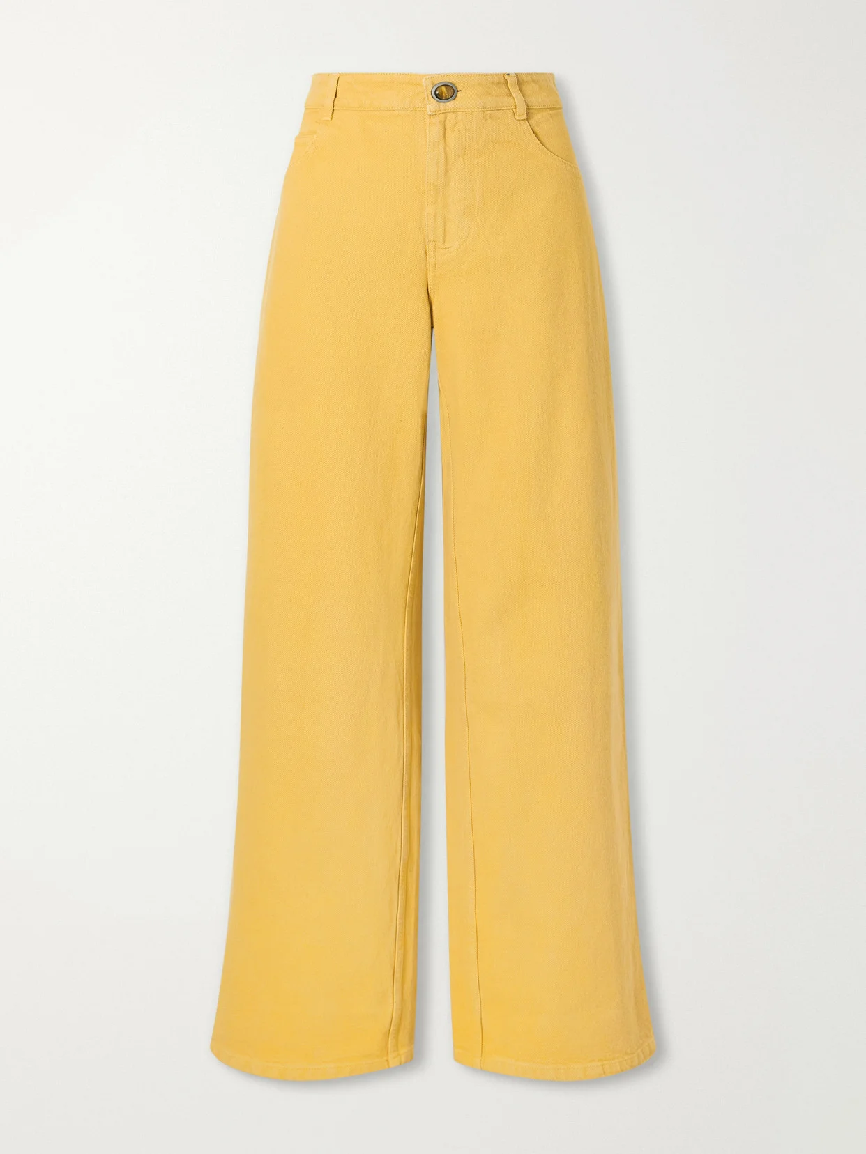 Relaxed Denim Quartz Cotton Wide-leg Pants - 1