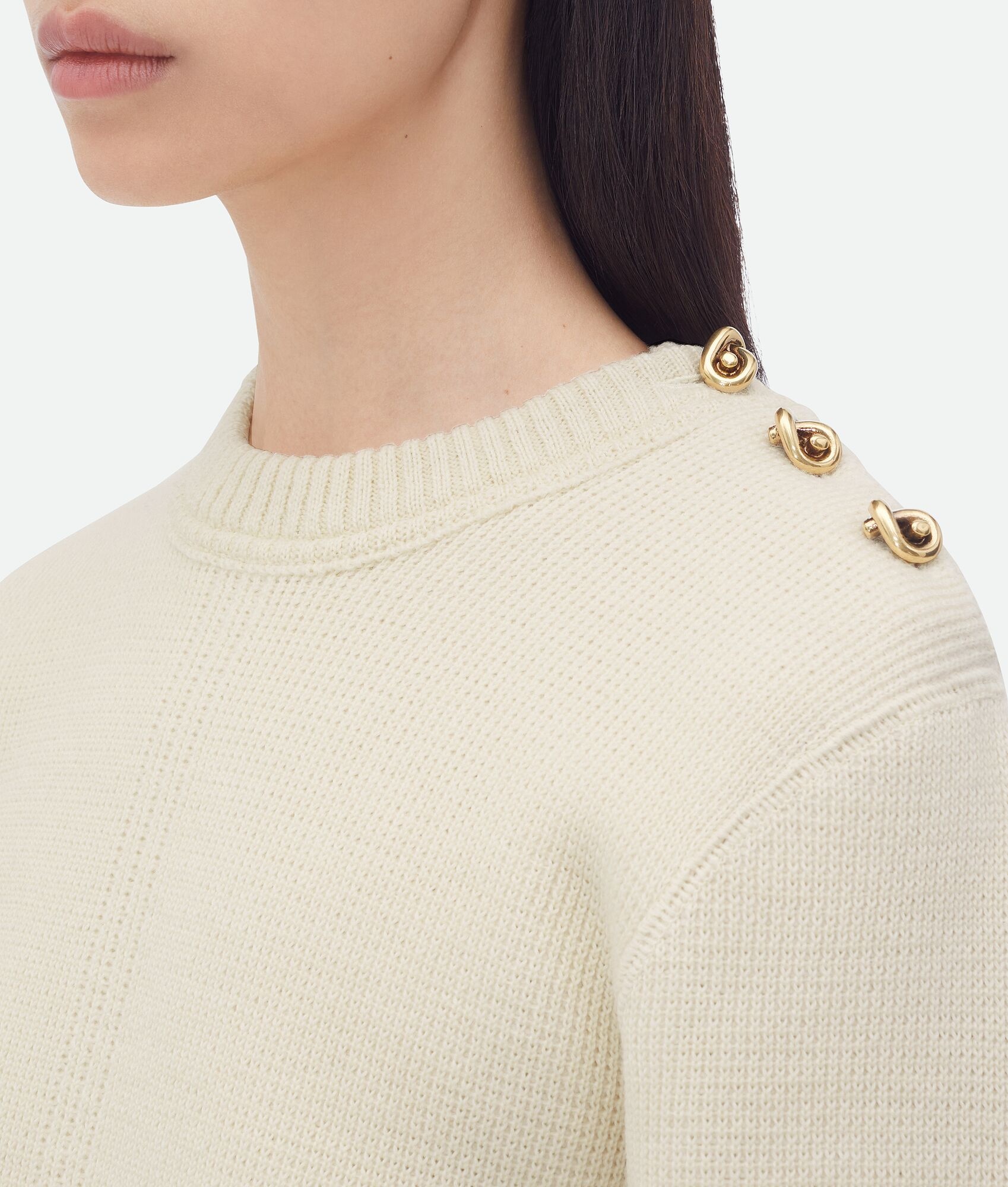 wool jumper with metal knot buttons - 4