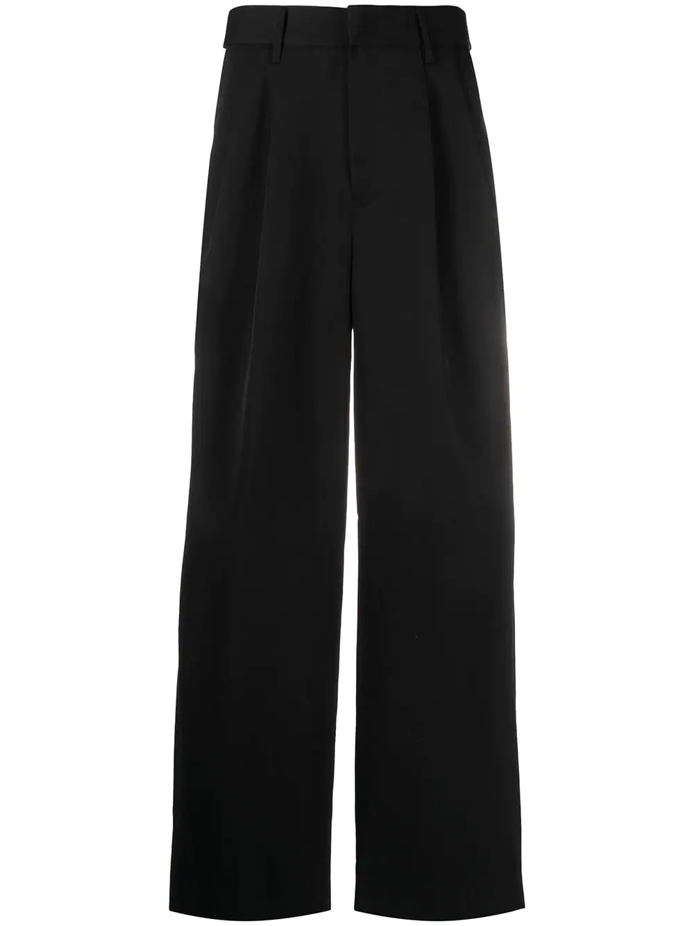 pleated straight-leg trousers - 1