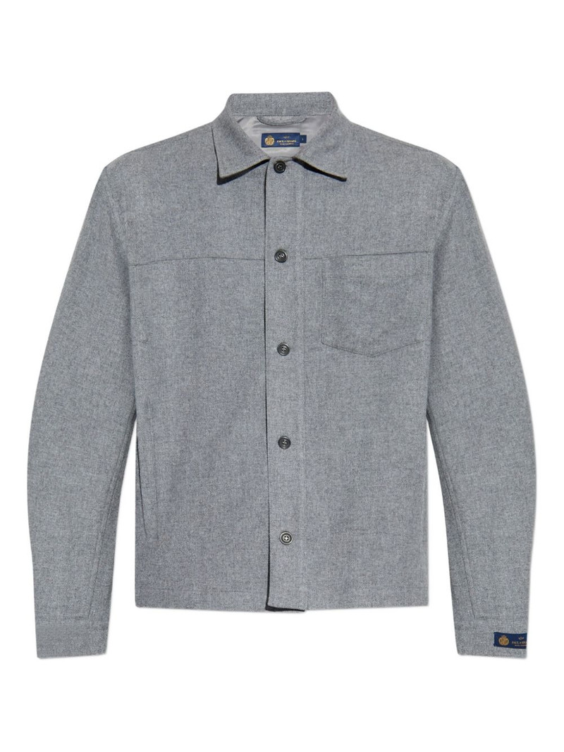 button-fastening patch-pocket shirt 1