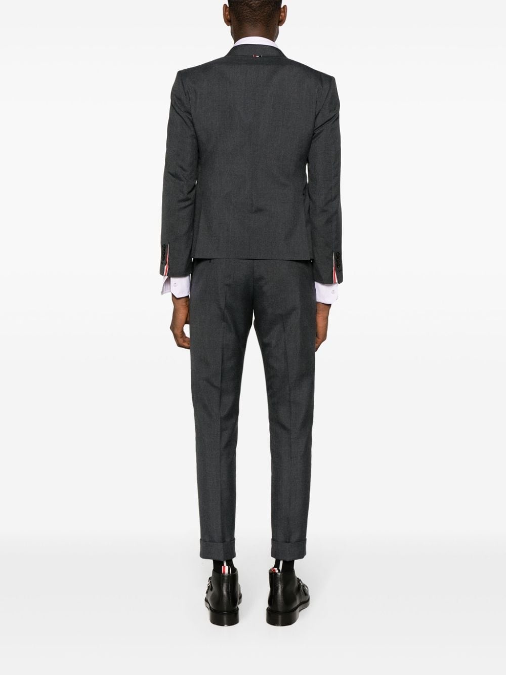 single-breasted wool blend blazer - 4