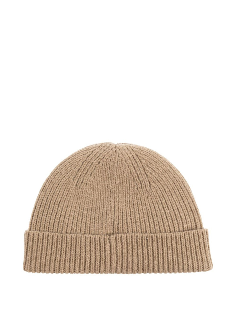 Diesel logo-plaque ribbed beanie outlook