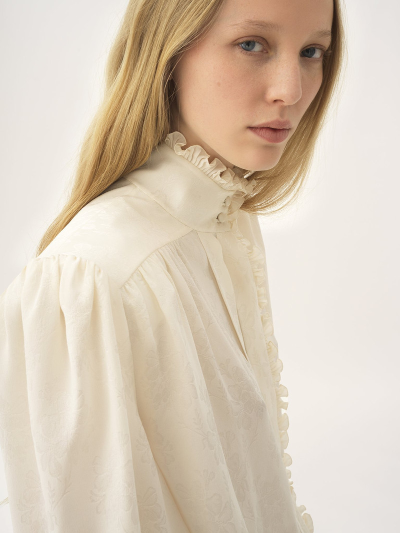 OVERSIZED RUFFLED BLOUSE IN SILK JACQUARD 7