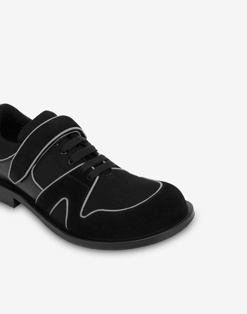 DERBY SHOES IN CALFSKIN, SUEDE, AND MESH 3