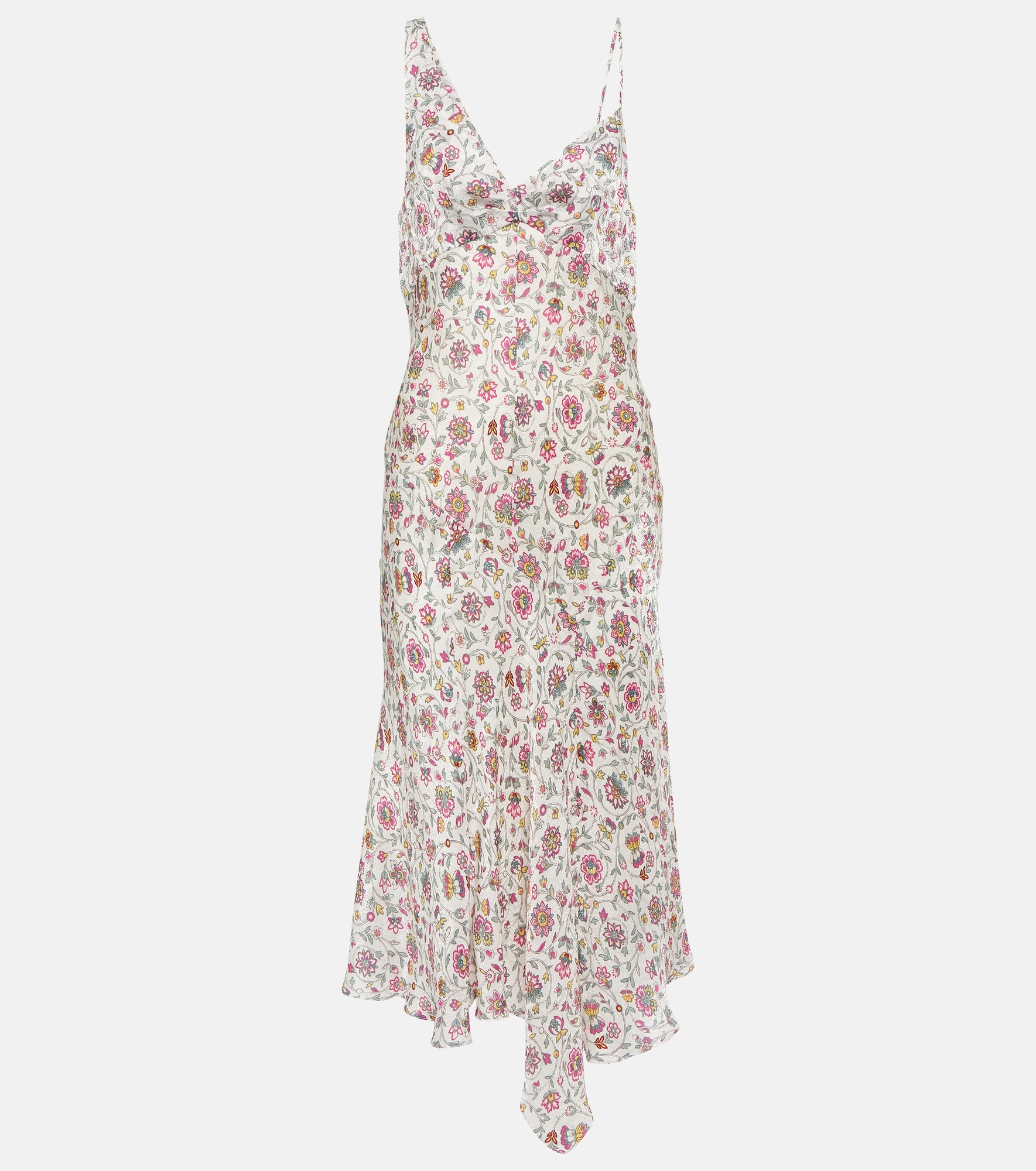 Lucia floral satin midi dress - 1