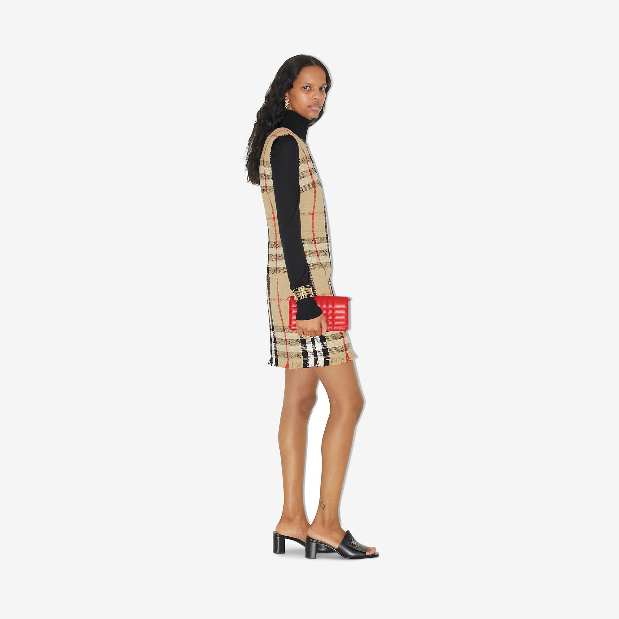 Burberry Sleeveless Check Bouclé Dress | REVERSIBLE