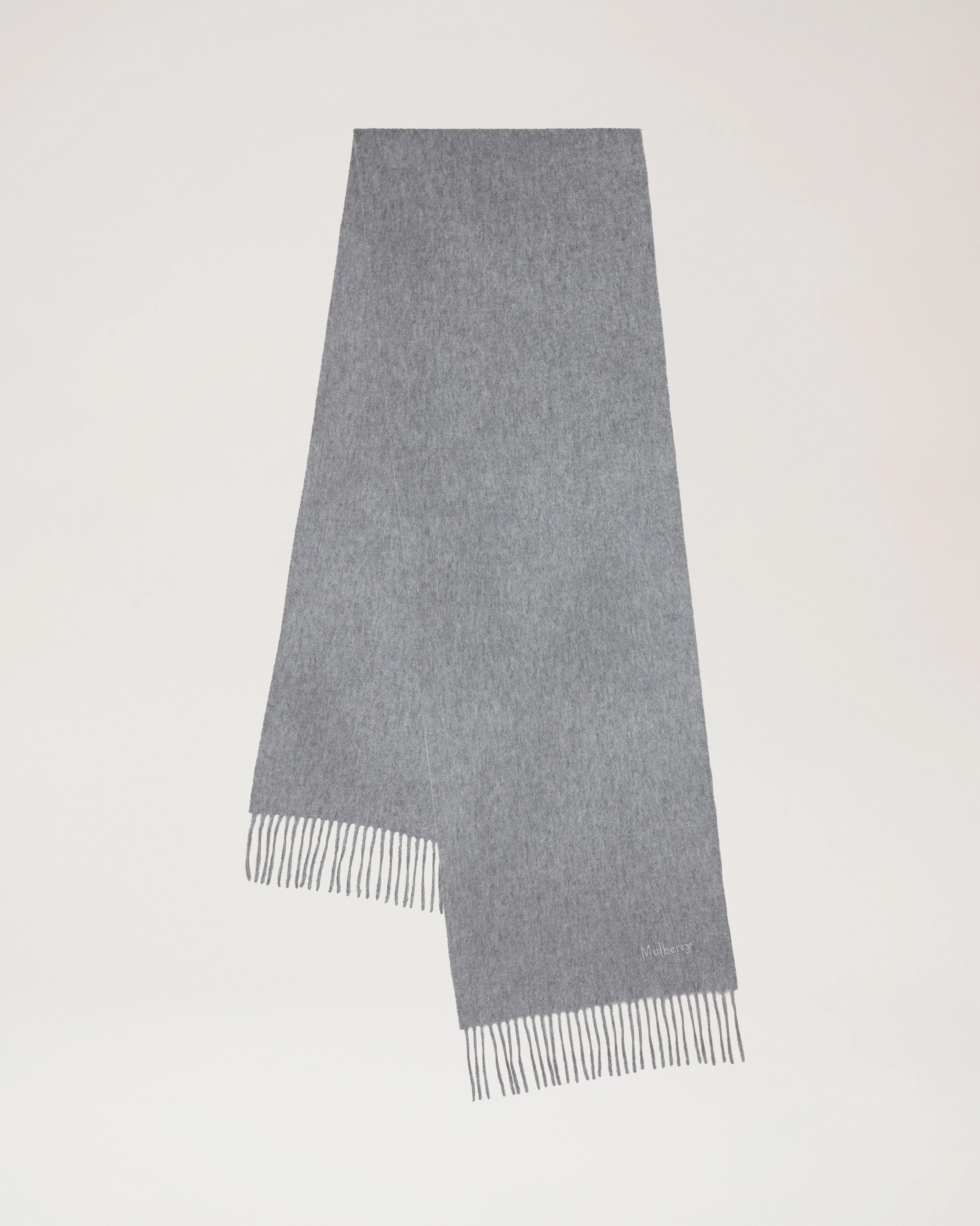 Cashmere Scarf Light Grey Melange Cashmere Wool - 1