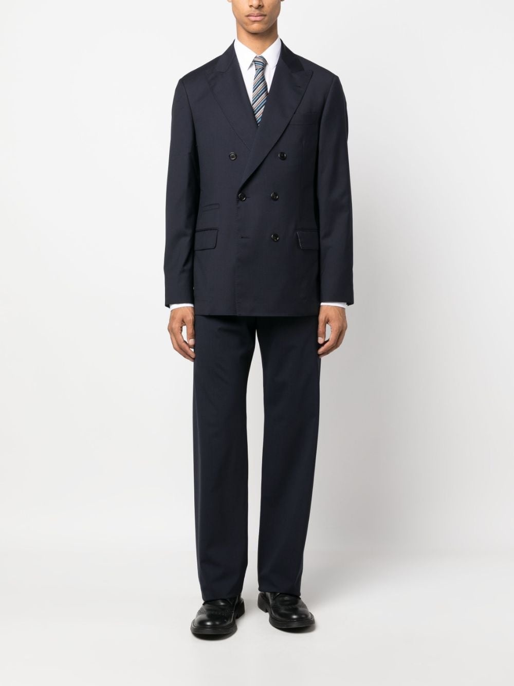 straight-leg wool-blend trousers - 2