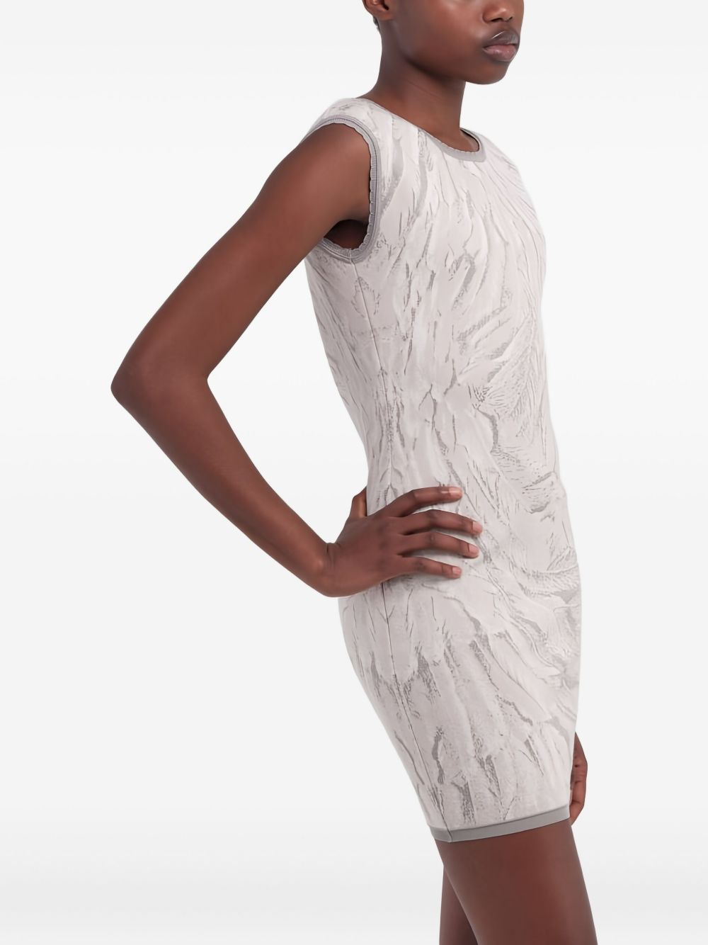 feather-print mini dress - 4
