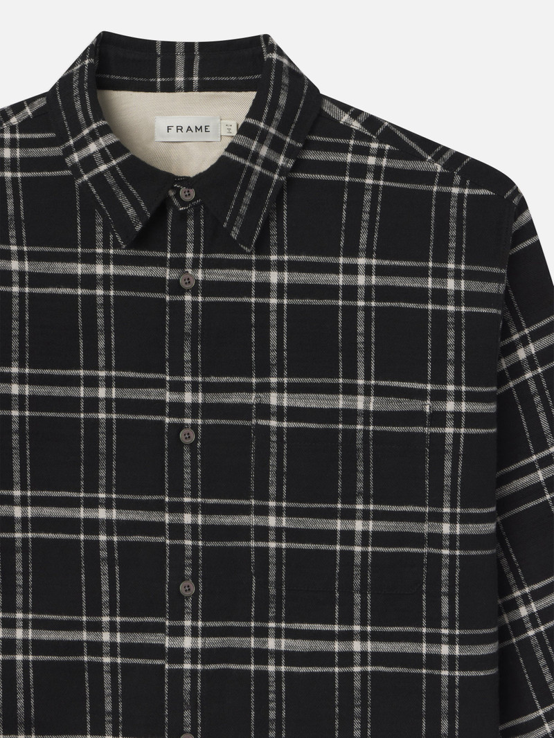FRAME Plaid Overshirt in Black Plaid outlook