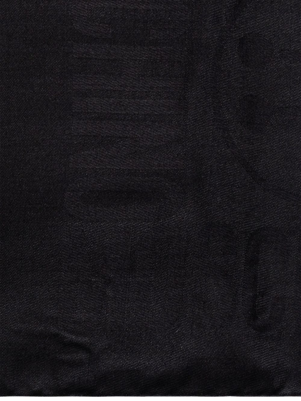 logo-jacquard fringed scarf - 3