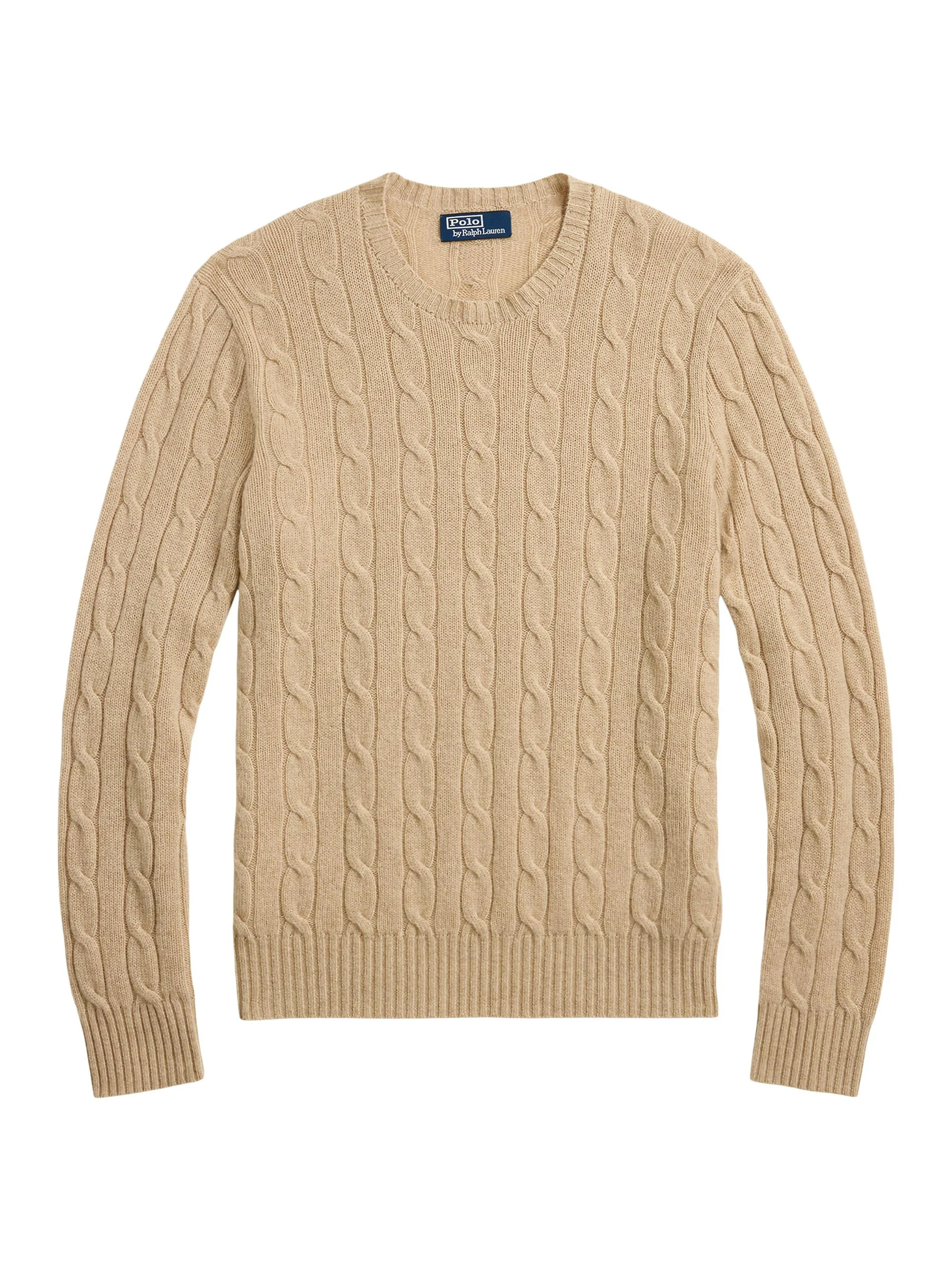 Men's The Iconic Cable-Knit Cashmere Sweater - Dune Melange - 1