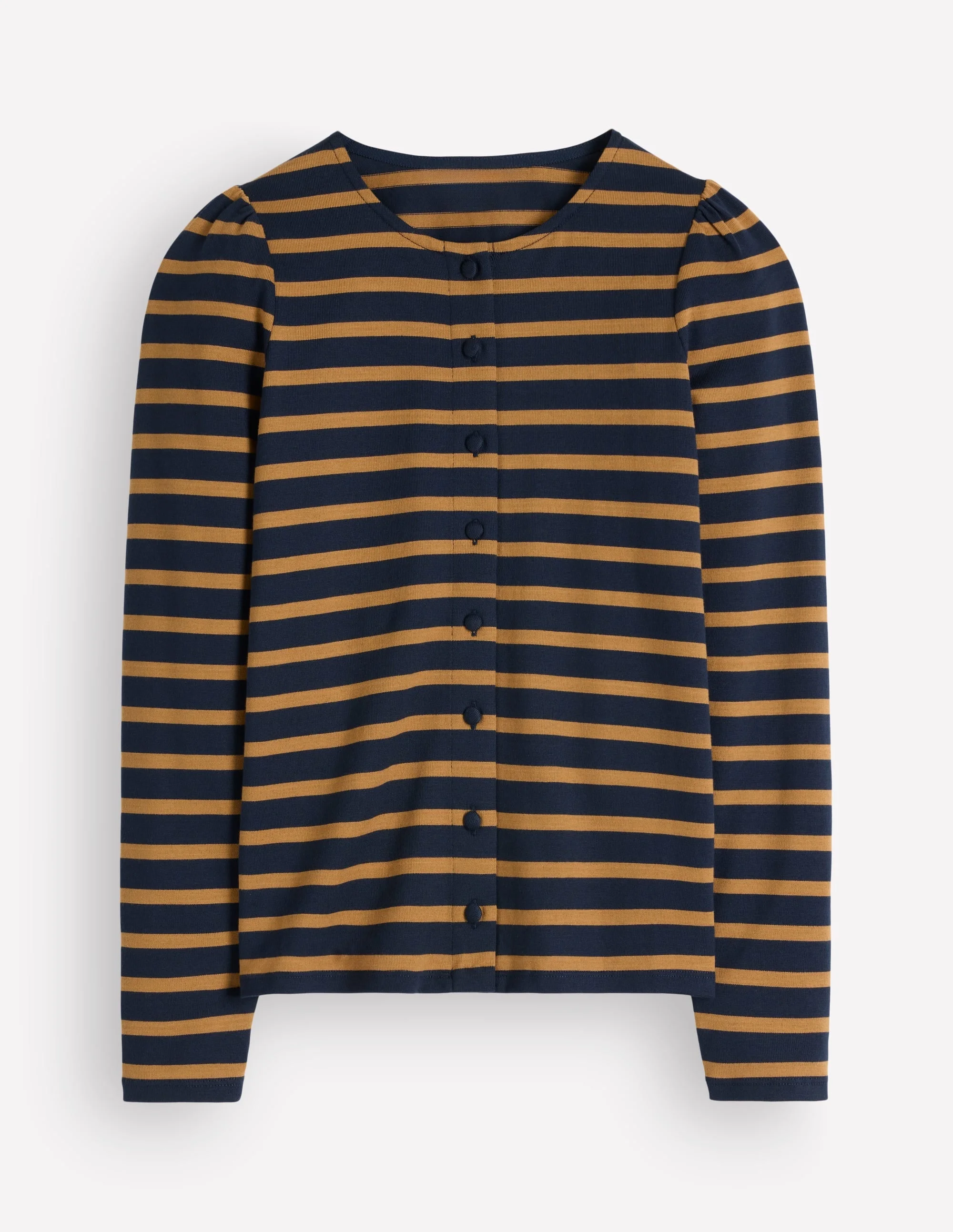 Iris Puff Sleeve Mariner-Navy and Dijon Stripe - 1