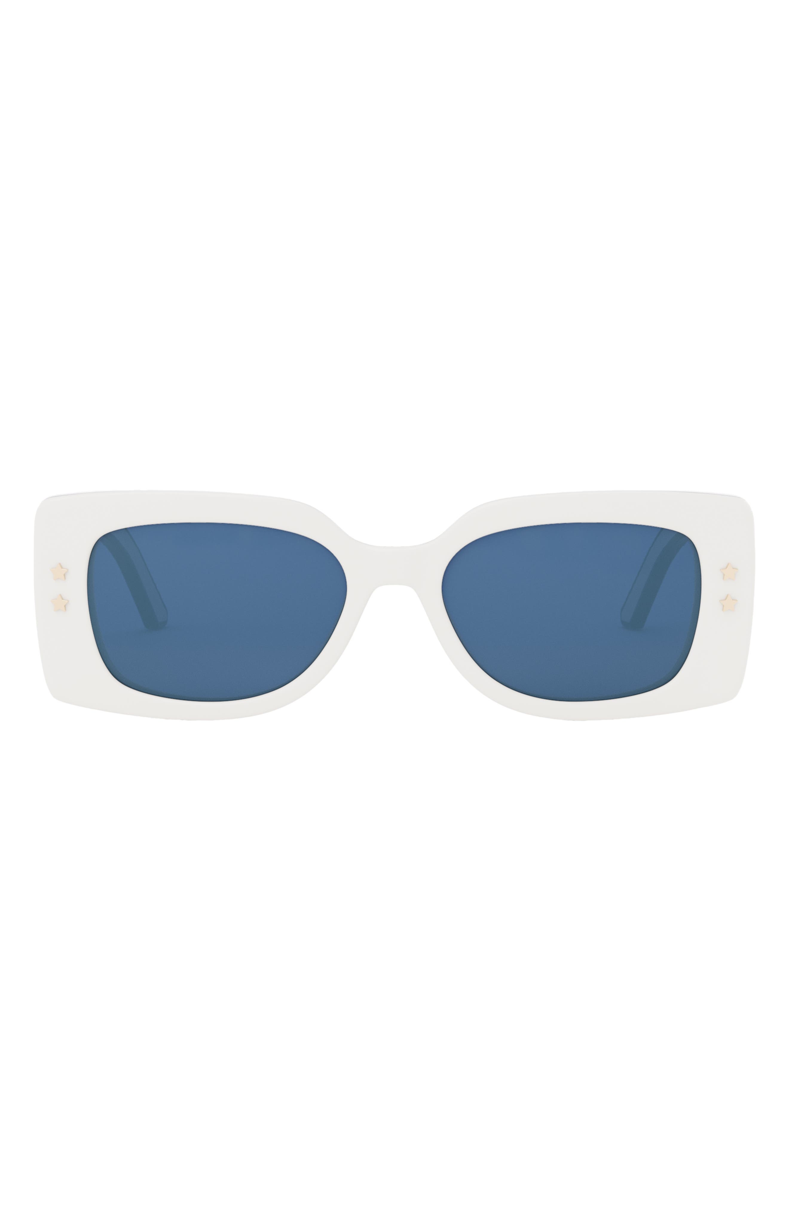 'DiorPacific S1U 53mm Rectangular Sunglasses in Ivory /Blue at Nordstrom - 1
