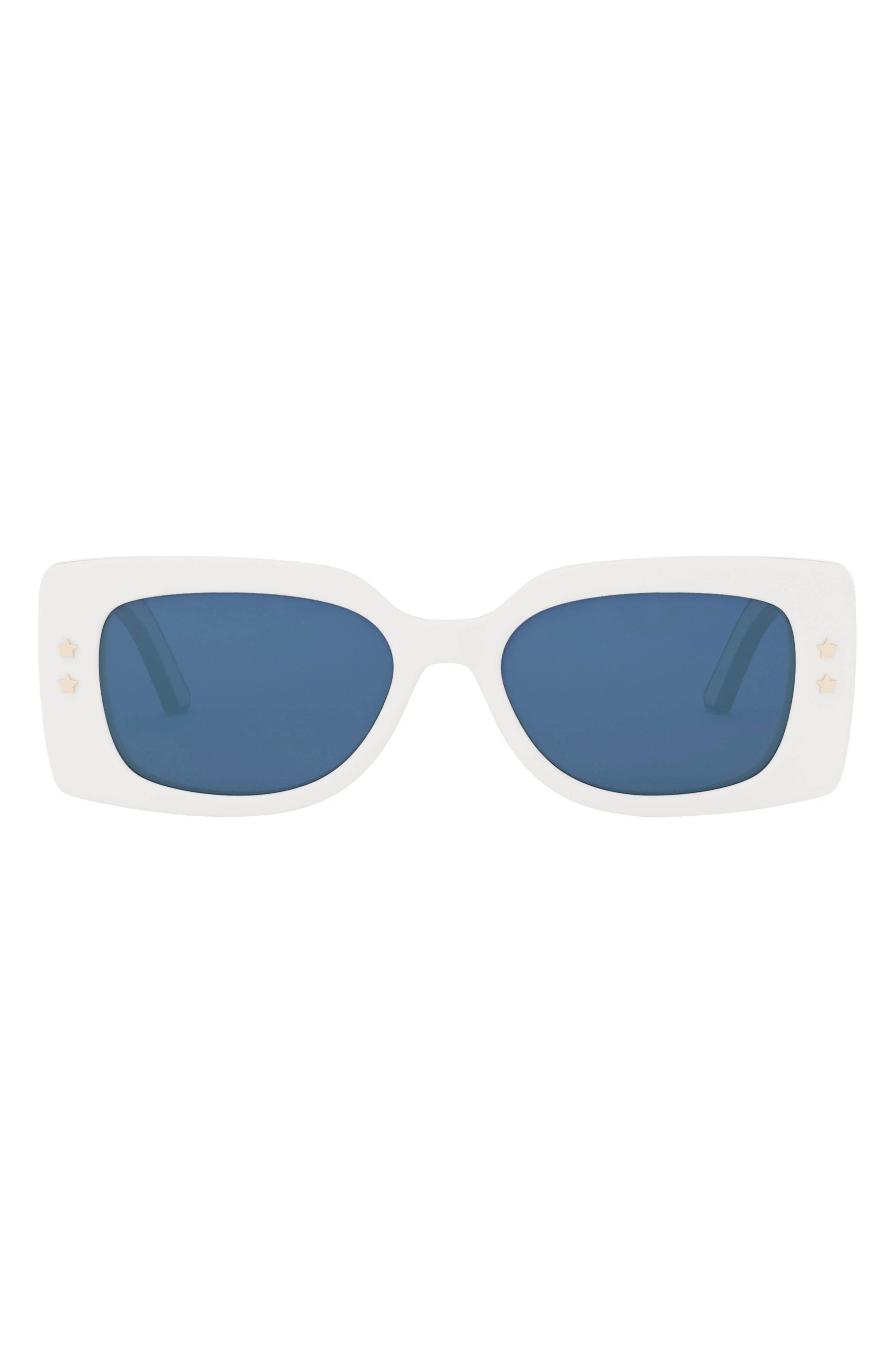 'DiorPacific S1U 53mm Rectangular Sunglasses in Ivory /Blue at Nordstrom - 1