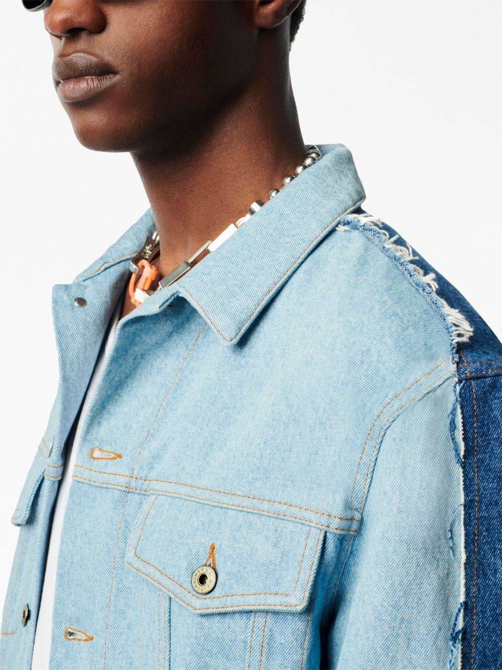 logo-patch denim jacket - 5